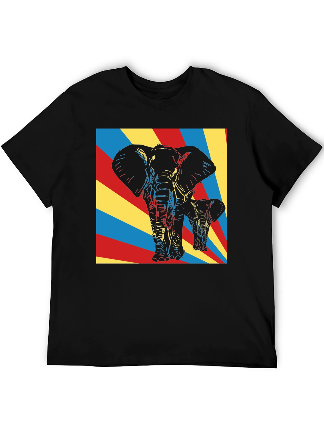 Elephant Art Graphic Tee - Unique Pop Art Design