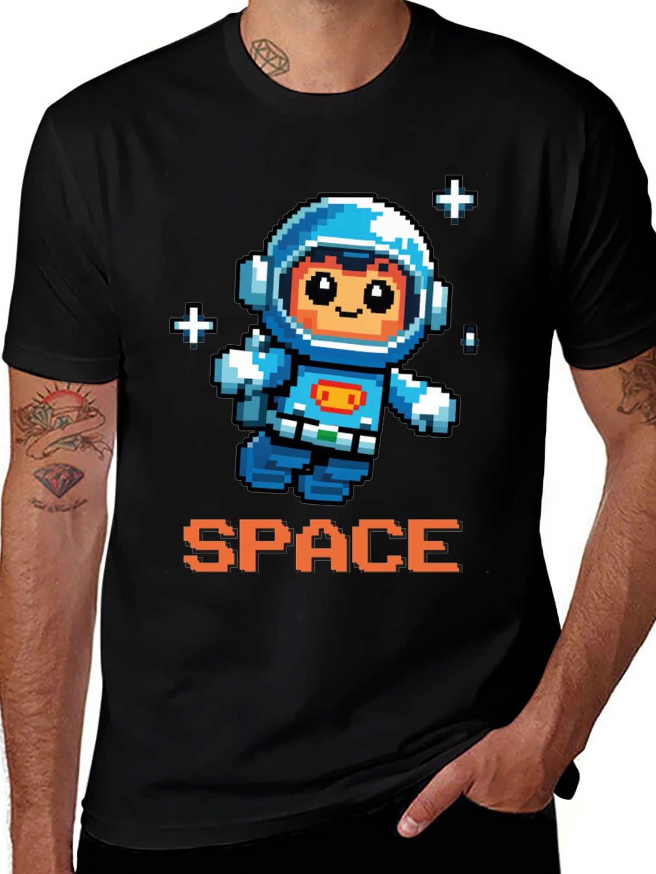 Pixel Astronaut Graphic Tee - Space Adventure Shirt