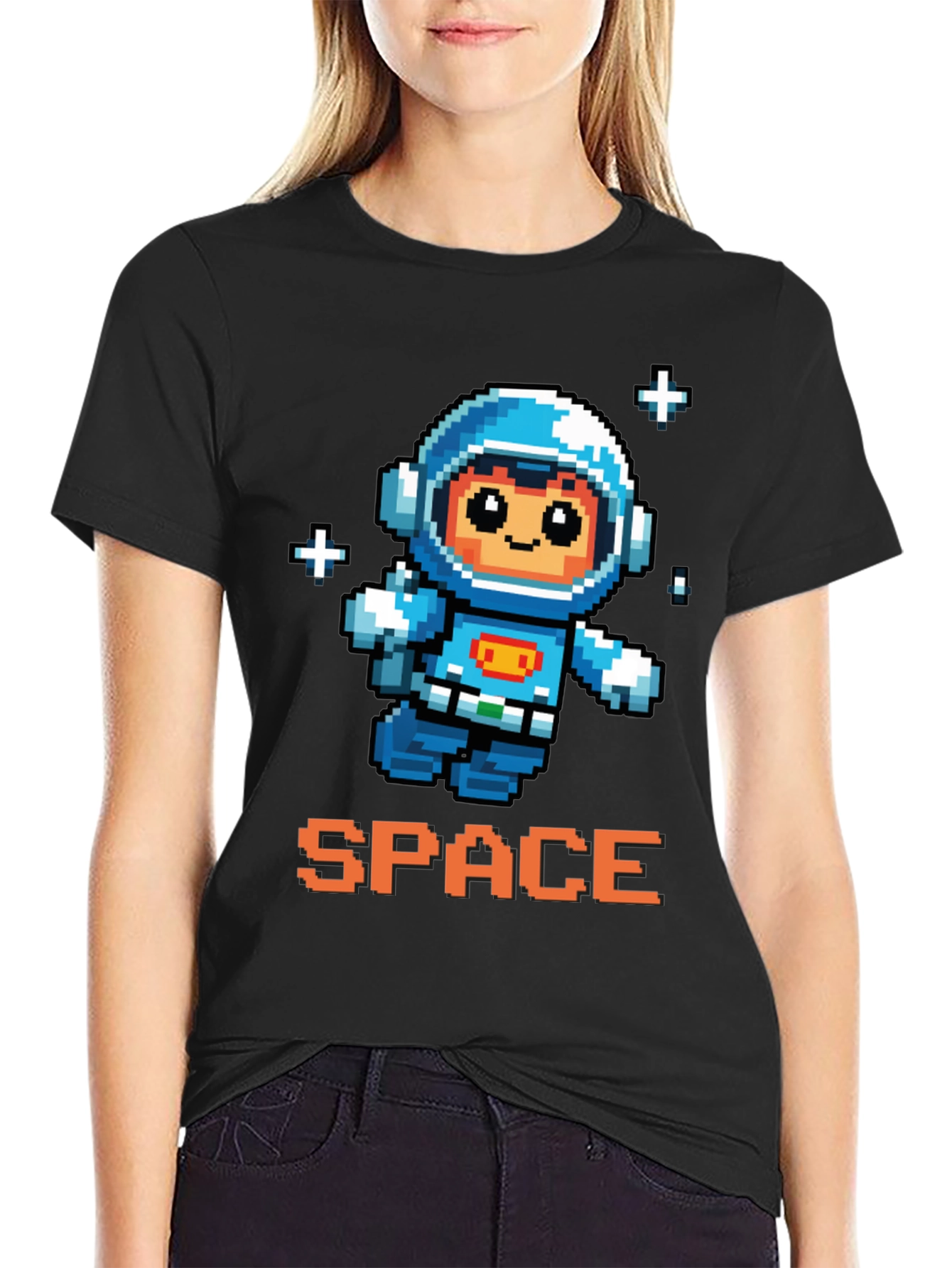 Pixel Astronaut Graphic Tee - Space Adventure Shirt