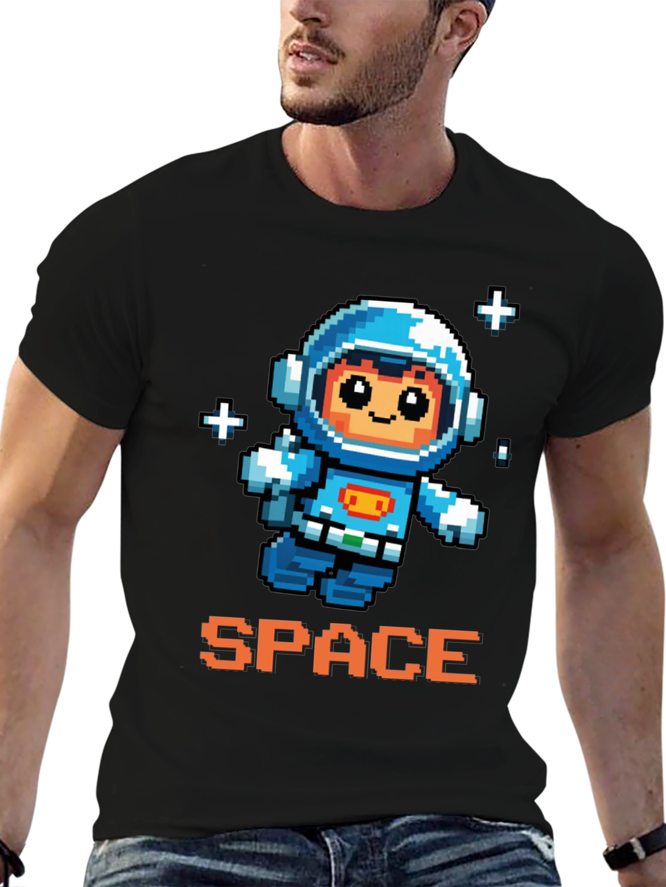 Pixel Astronaut Graphic Tee - Space Adventure Shirt
