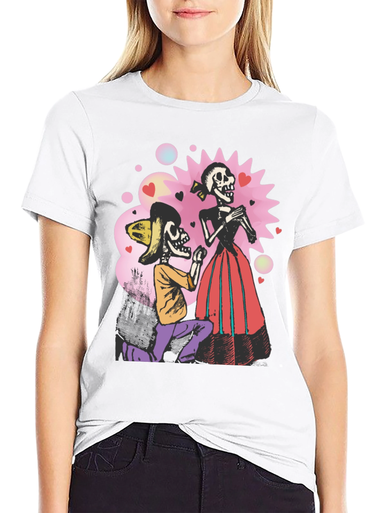Skeleton Proposal Graphic Tee - Unique Halloween Shirt