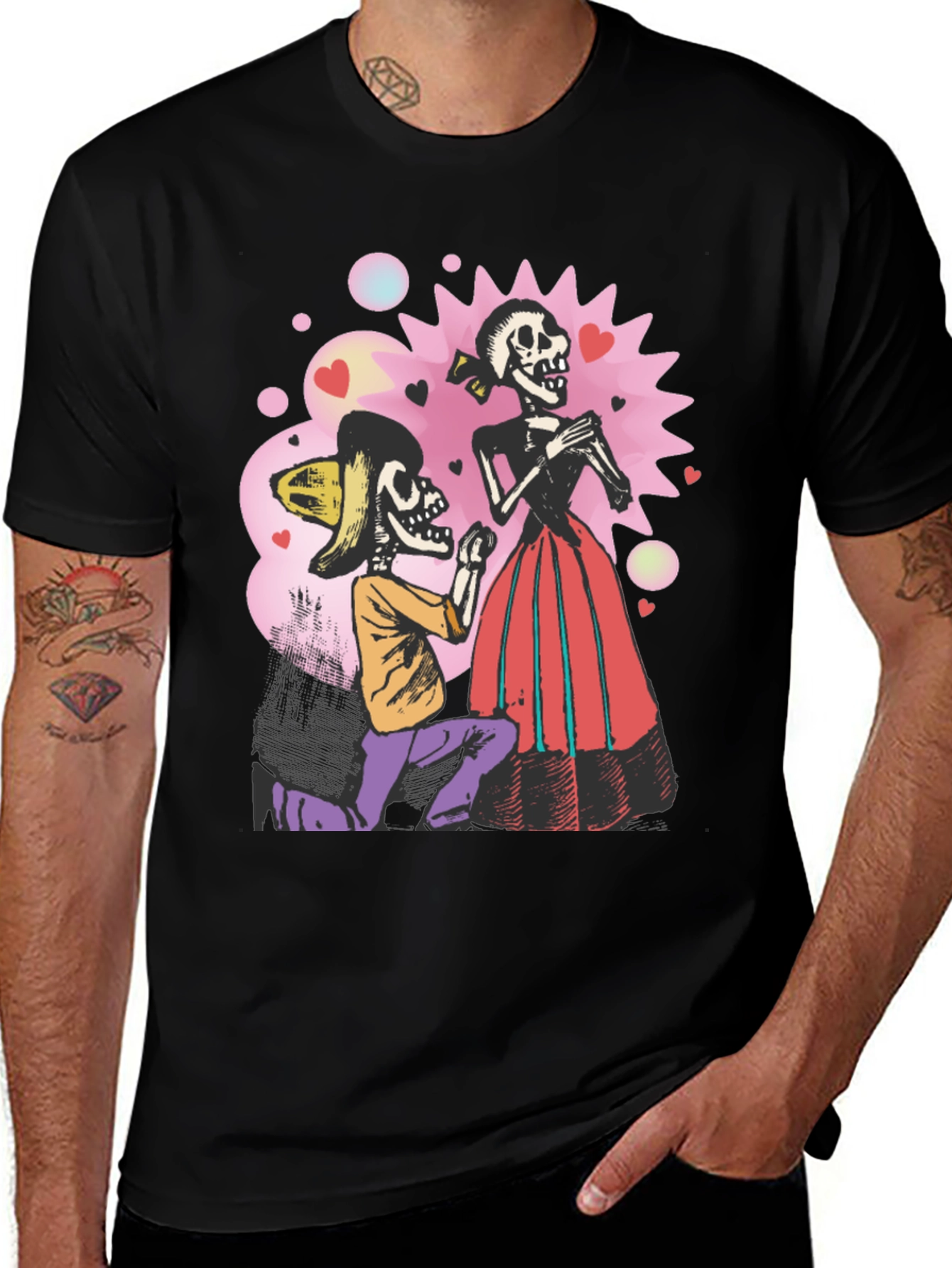 Skeleton Proposal Graphic Tee - Unique Halloween Shirt