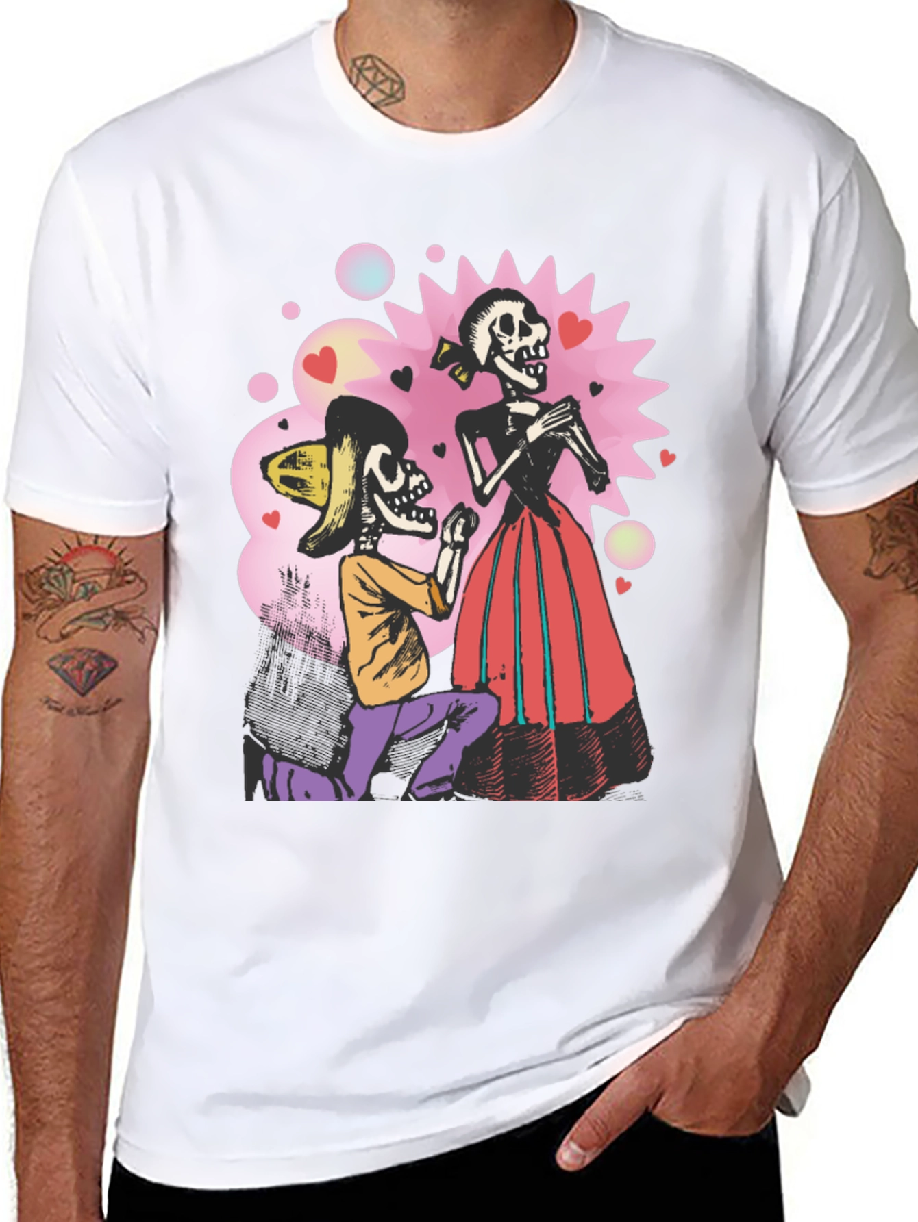 Skeleton Proposal Graphic Tee - Unique Halloween Shirt