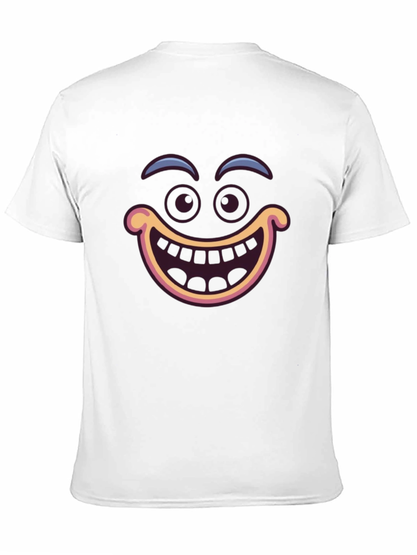 Funny Cartoon Face Black T-Shirt