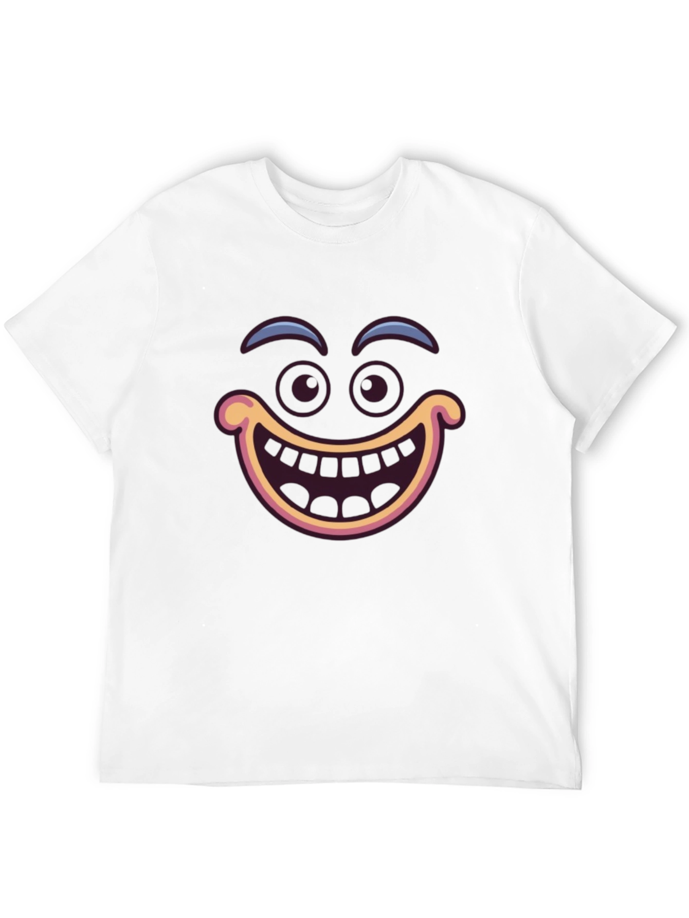Funny Cartoon Face Black T-Shirt