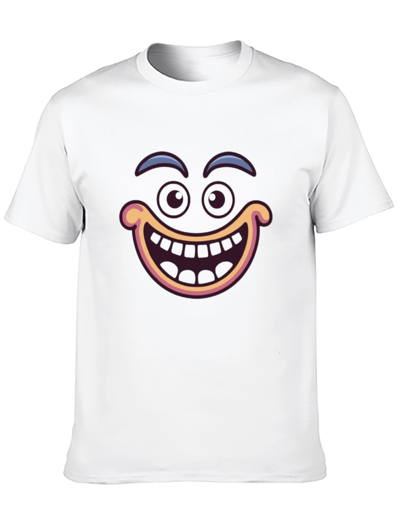 Funny Cartoon Face Black T-Shirt