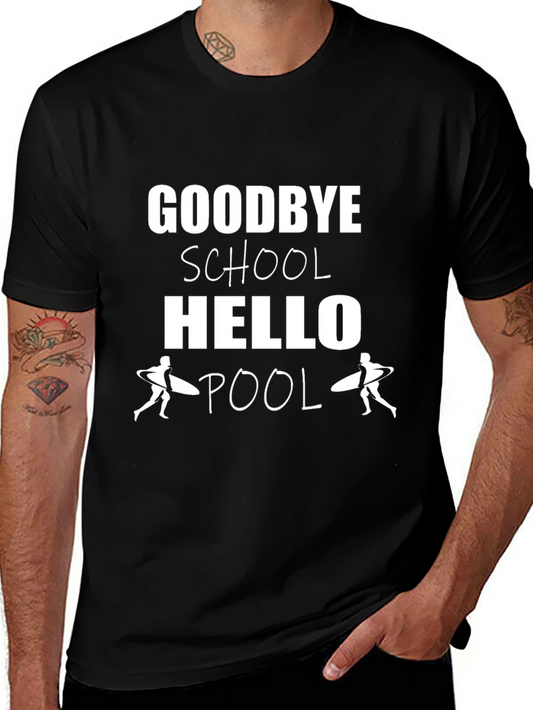 Goodbye School Hello Pool Black T-Shirt