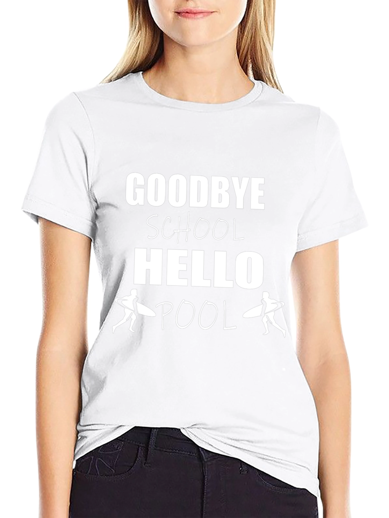 Goodbye School Hello Pool Black T-Shirt