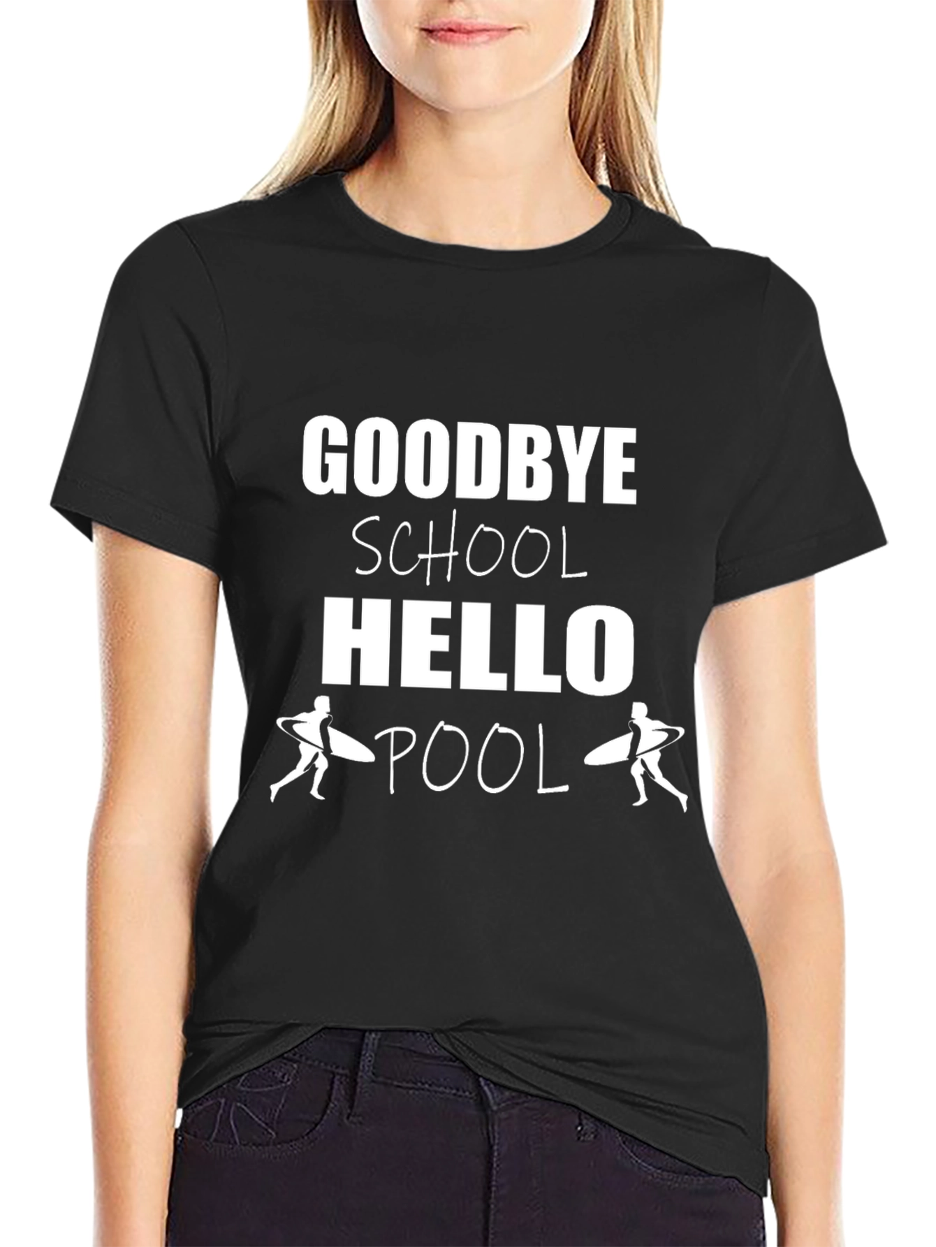 Goodbye School Hello Pool Black T-Shirt
