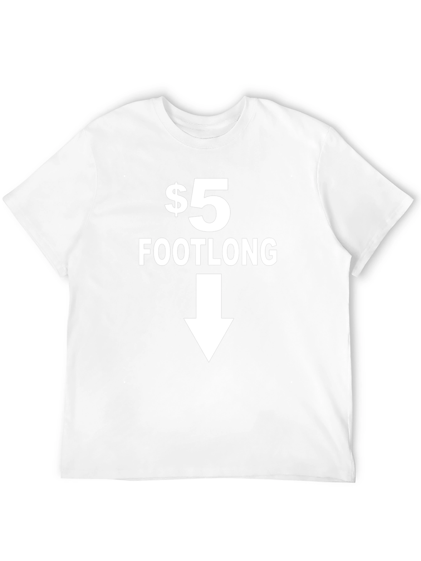$5 Footlong Black Graphic T-Shirt - Point Down