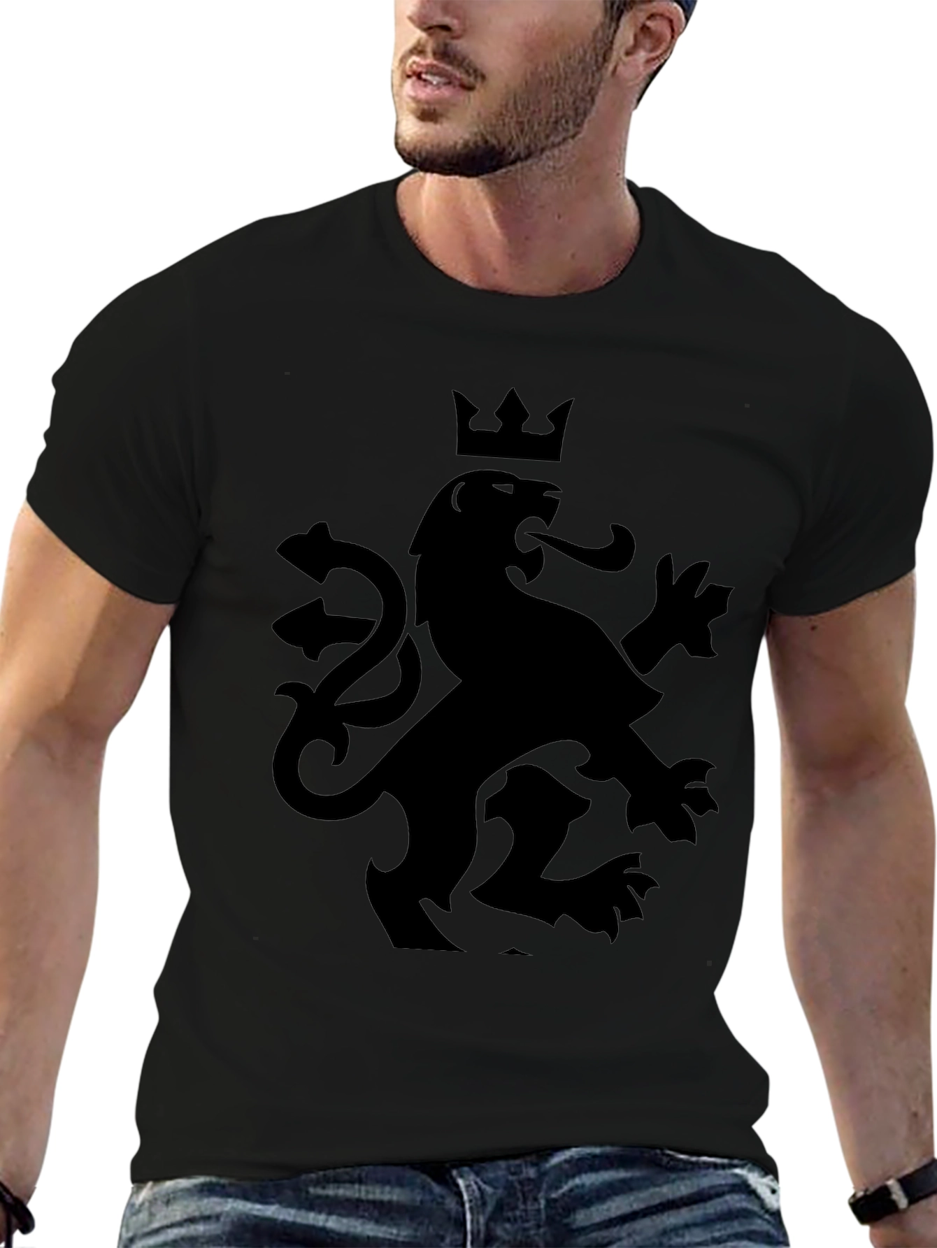 Crowned Lion Graphic Tee - Black