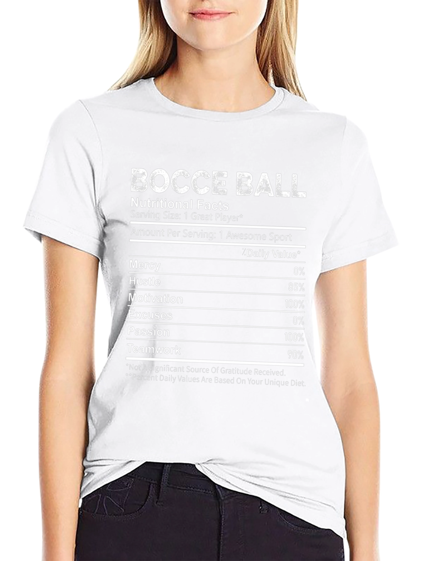 Bocce Ball Nutritional Facts Graphic T-Shirt