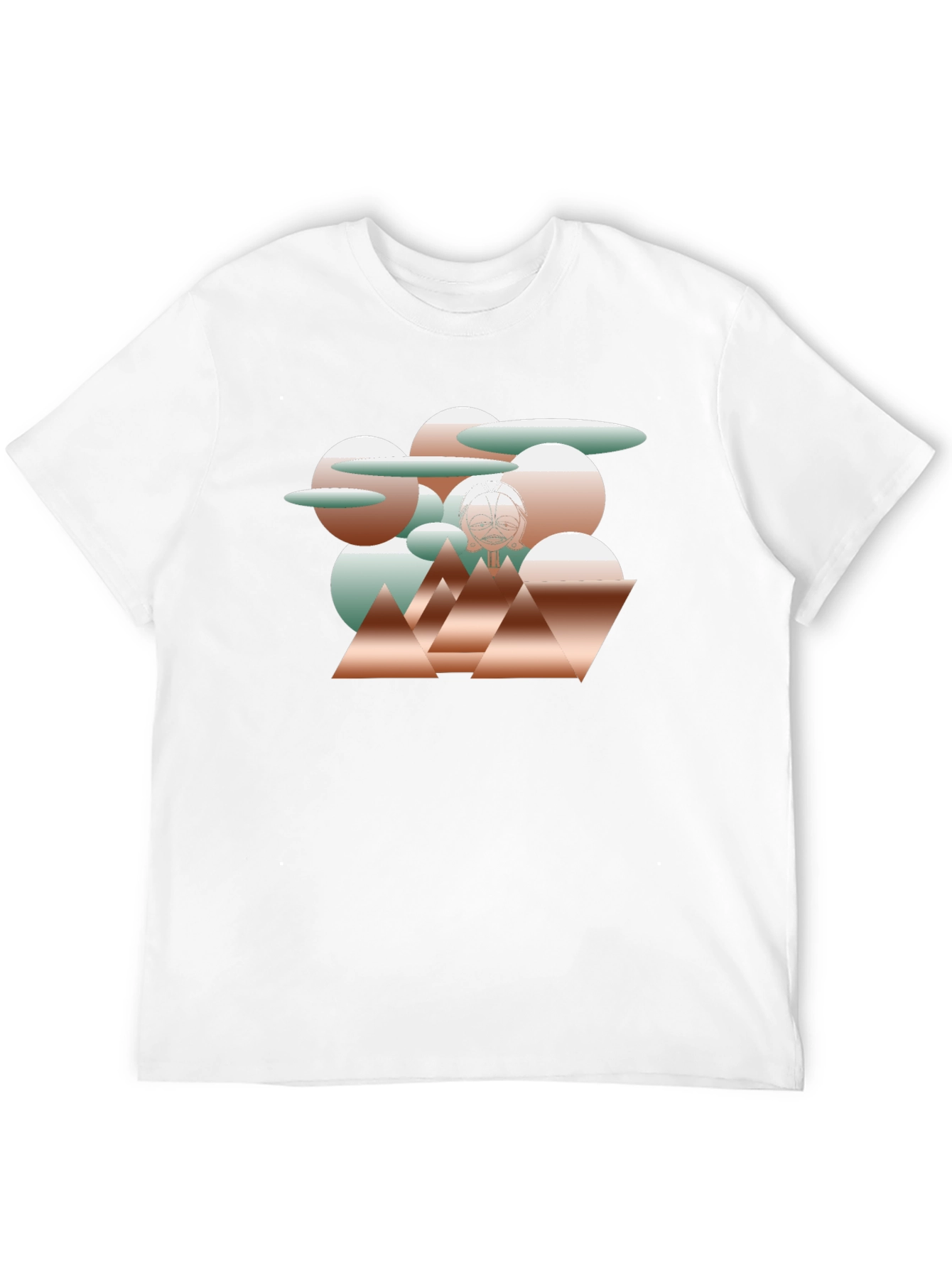 Abstract Geometric Print Black T-Shirt
