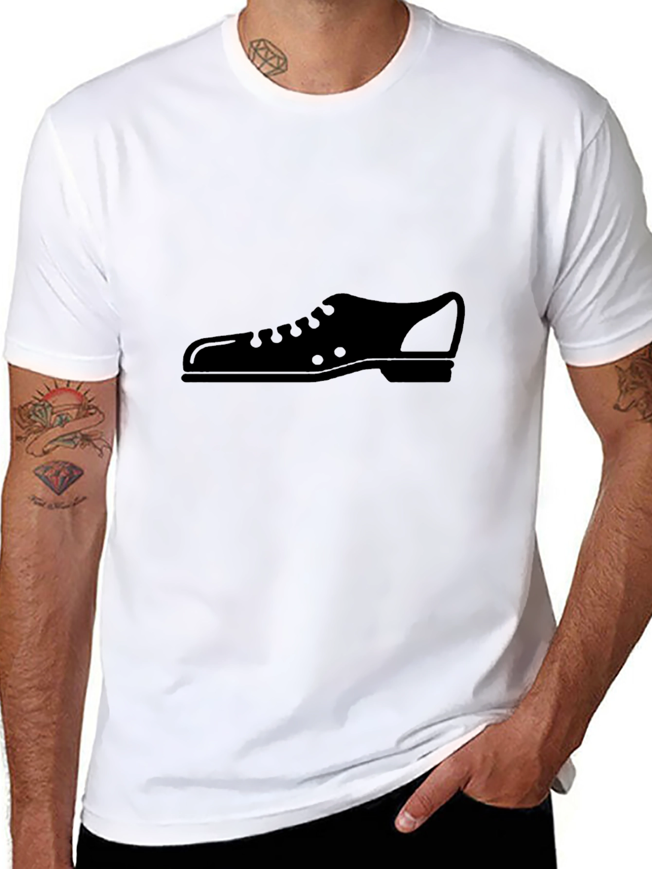 Mens Black T-Shirt with Shoe Graphic