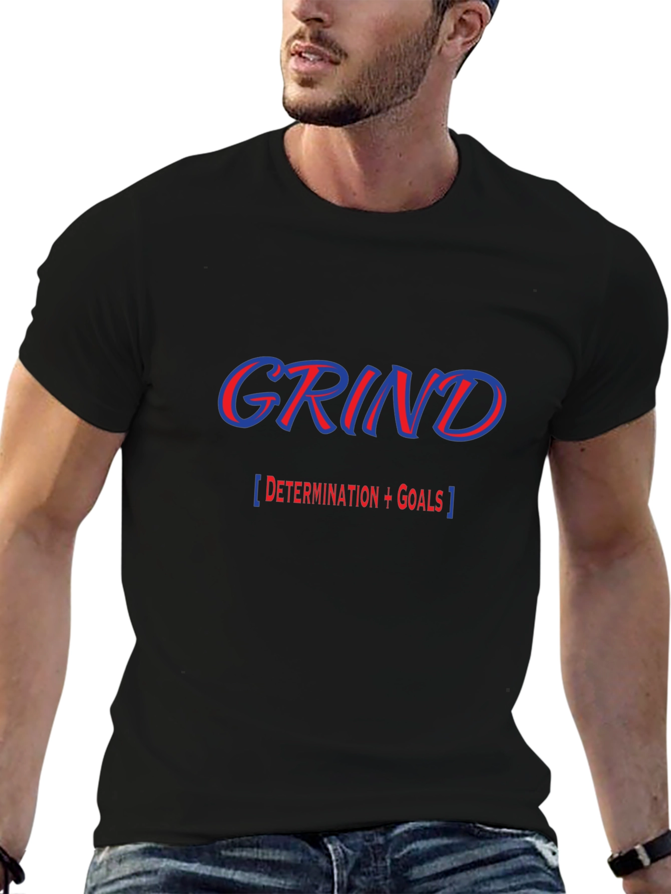 Grind Black T-Shirt - Determination and Goals