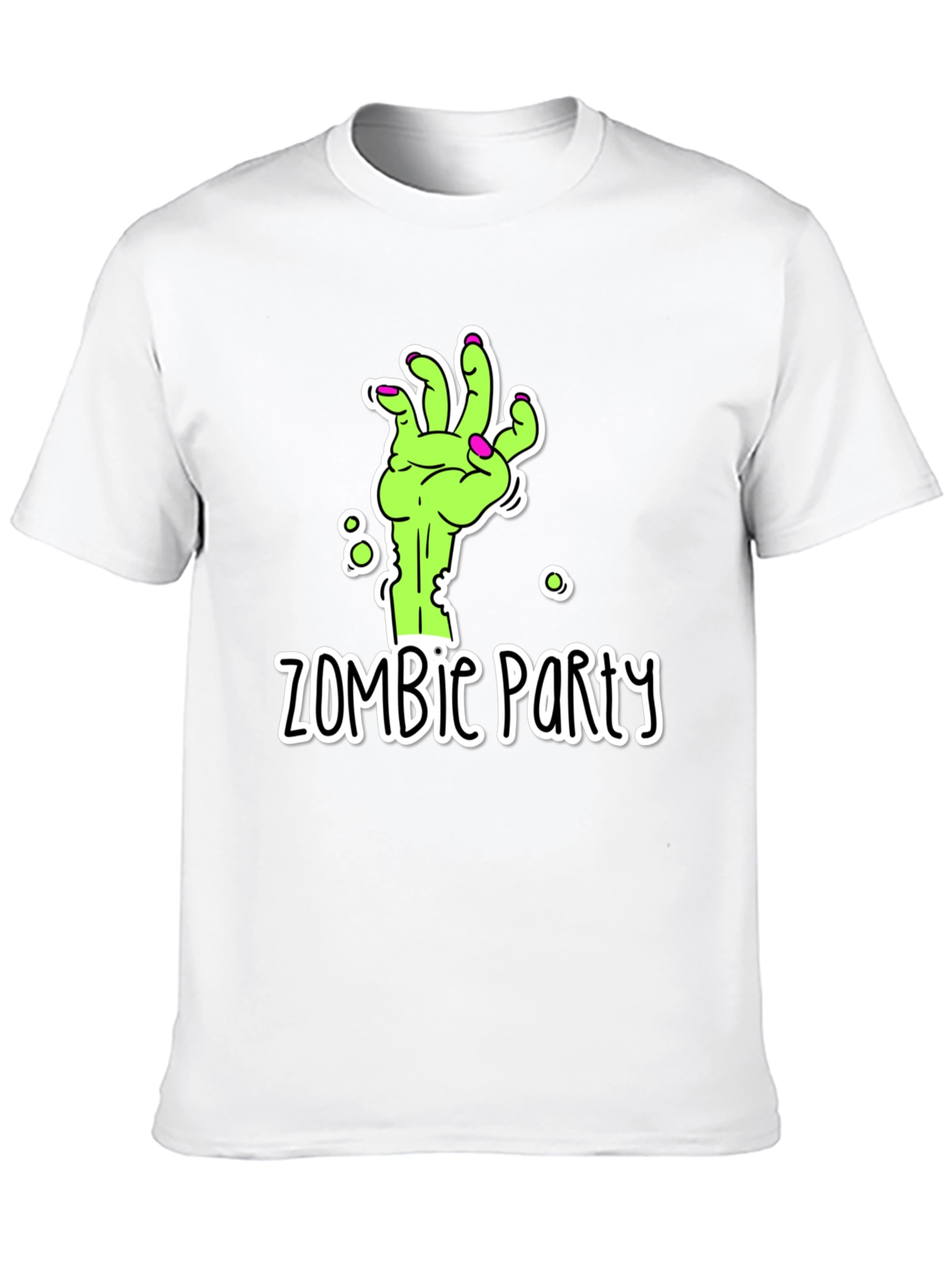 Zombie Party T-Shirt - Green Hand Graphic