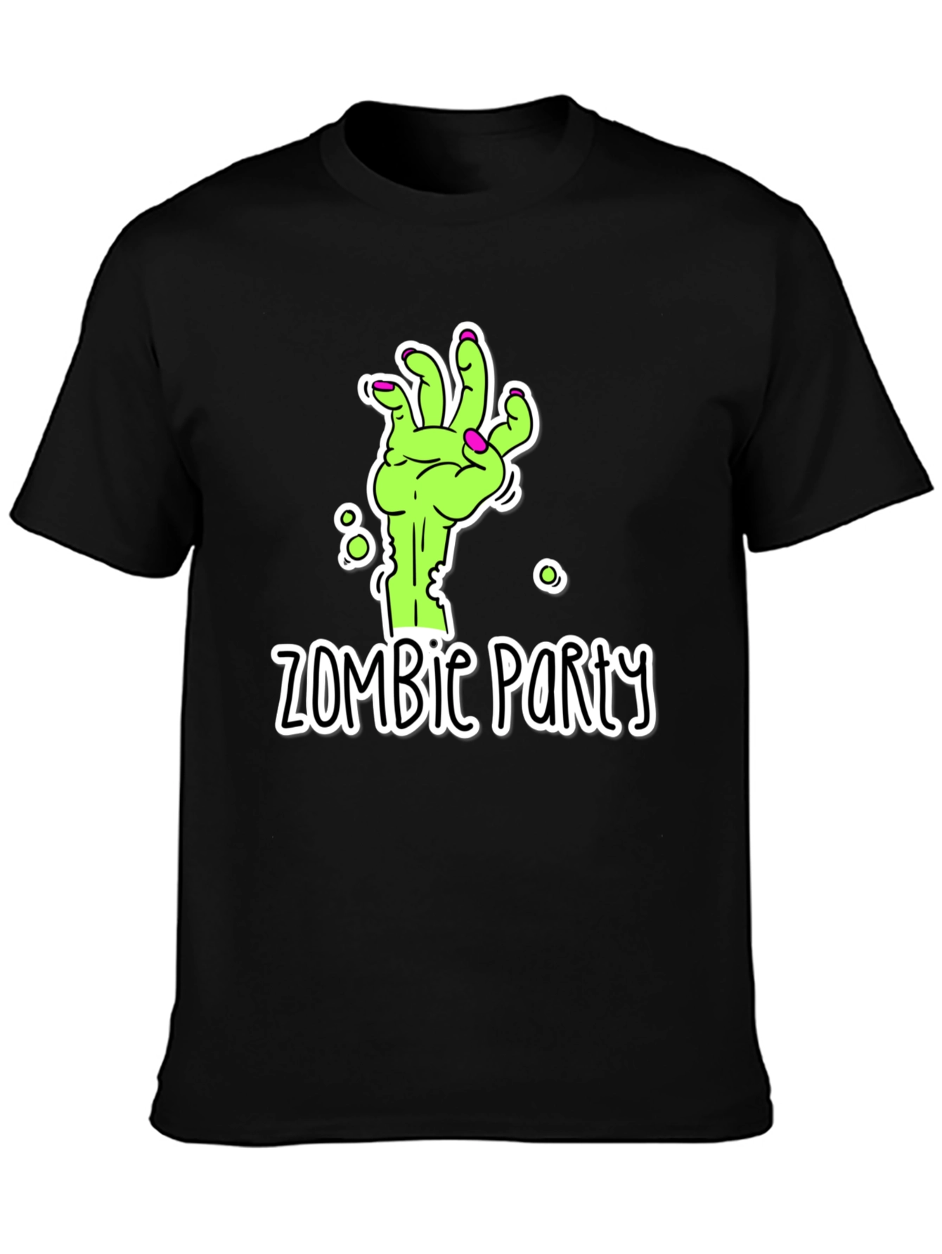 Zombie Party T-Shirt - Green Hand Graphic