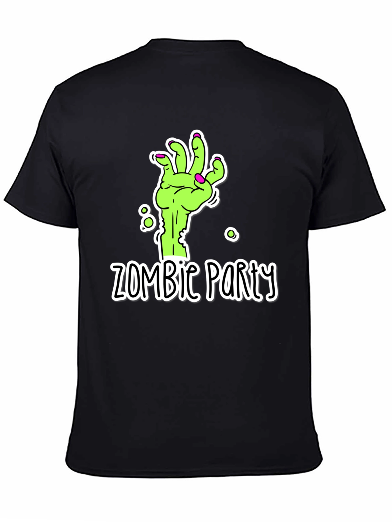 Zombie Party T-Shirt - Green Hand Graphic