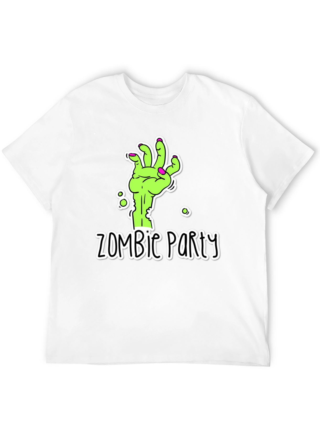 Zombie Party T-Shirt - Green Hand Graphic