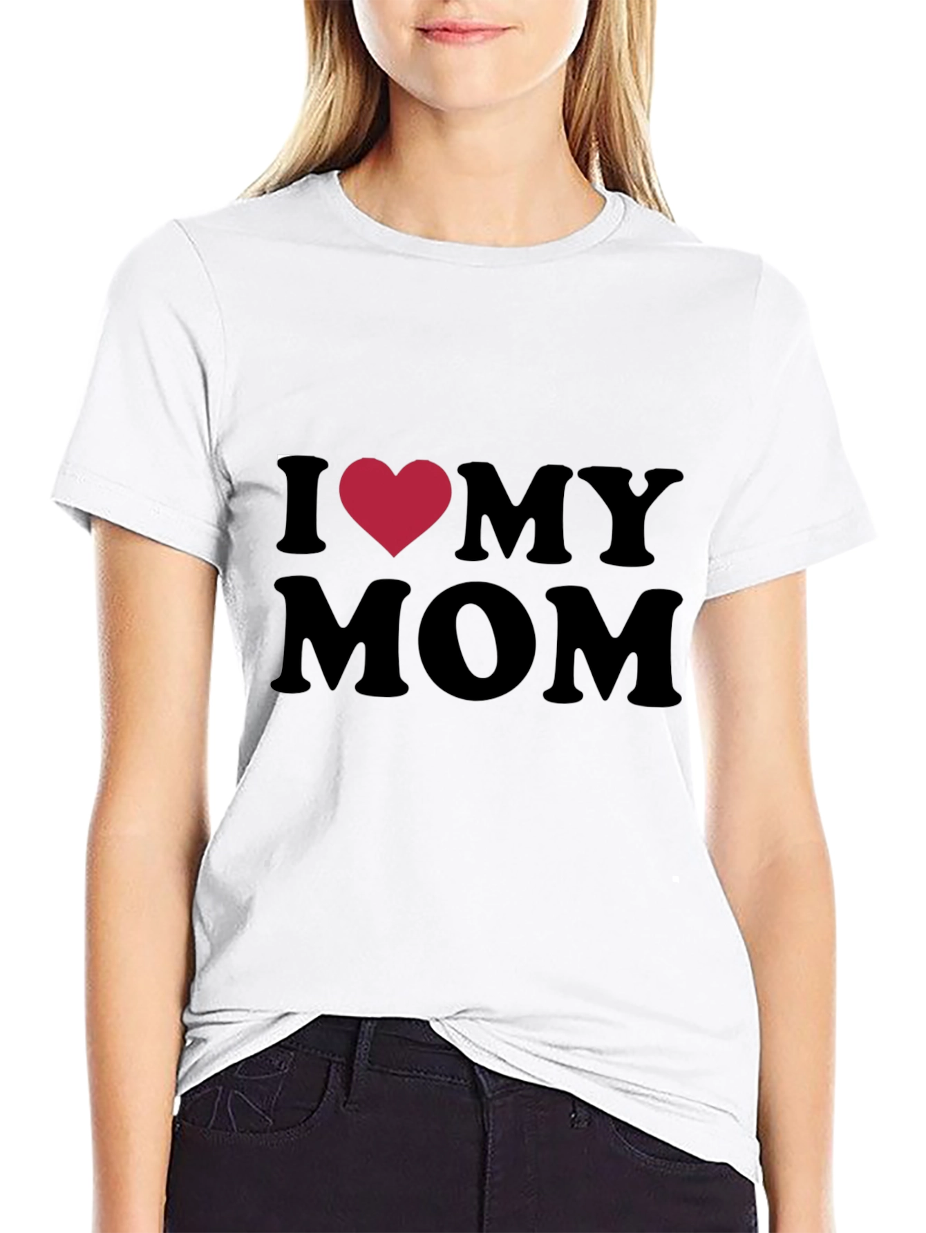 I Love My Mom T-Shirt - Black Cotton Tee