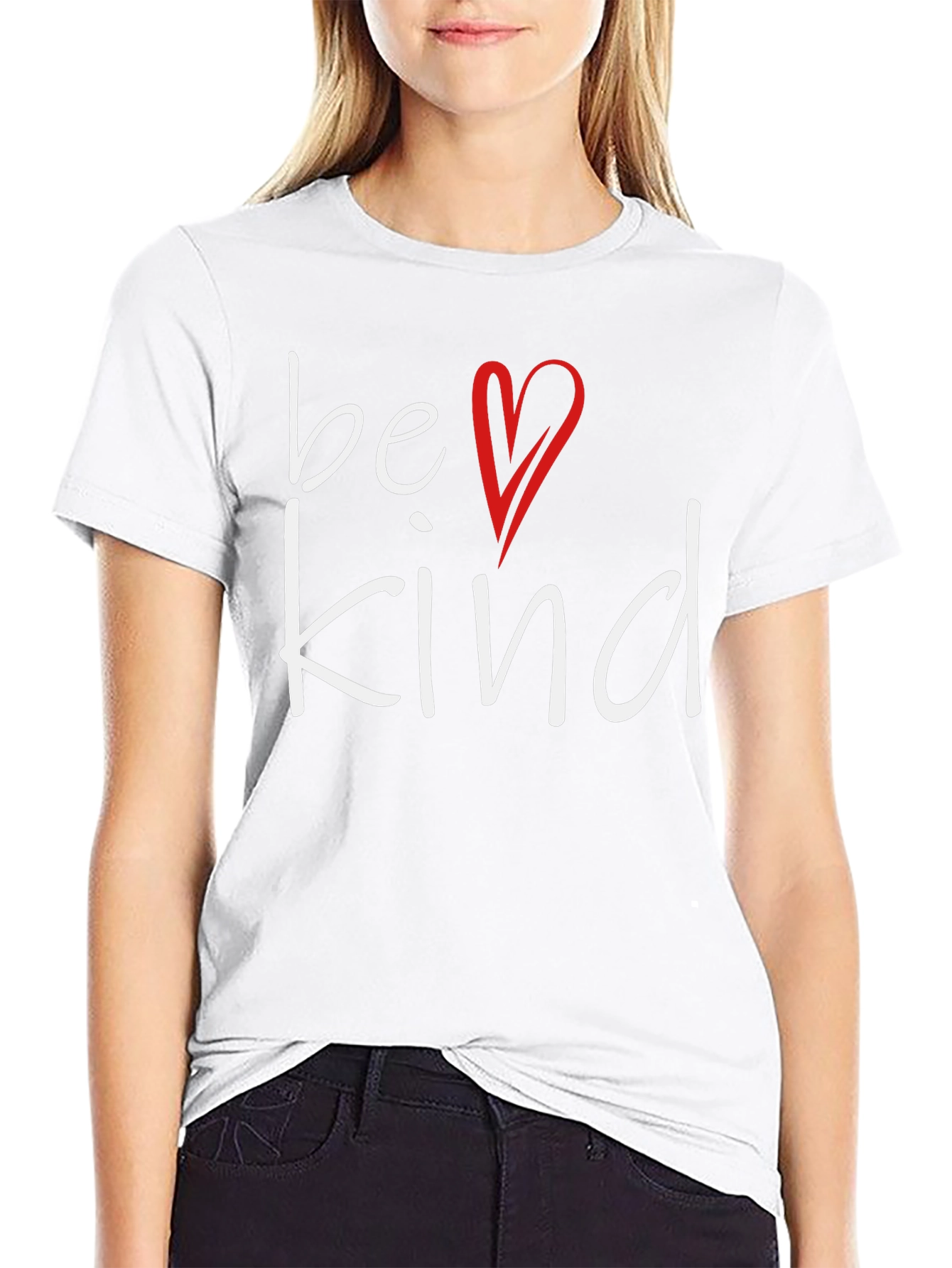 Be Kind T-Shirt: Heart Graphic Soft Cotton Blend