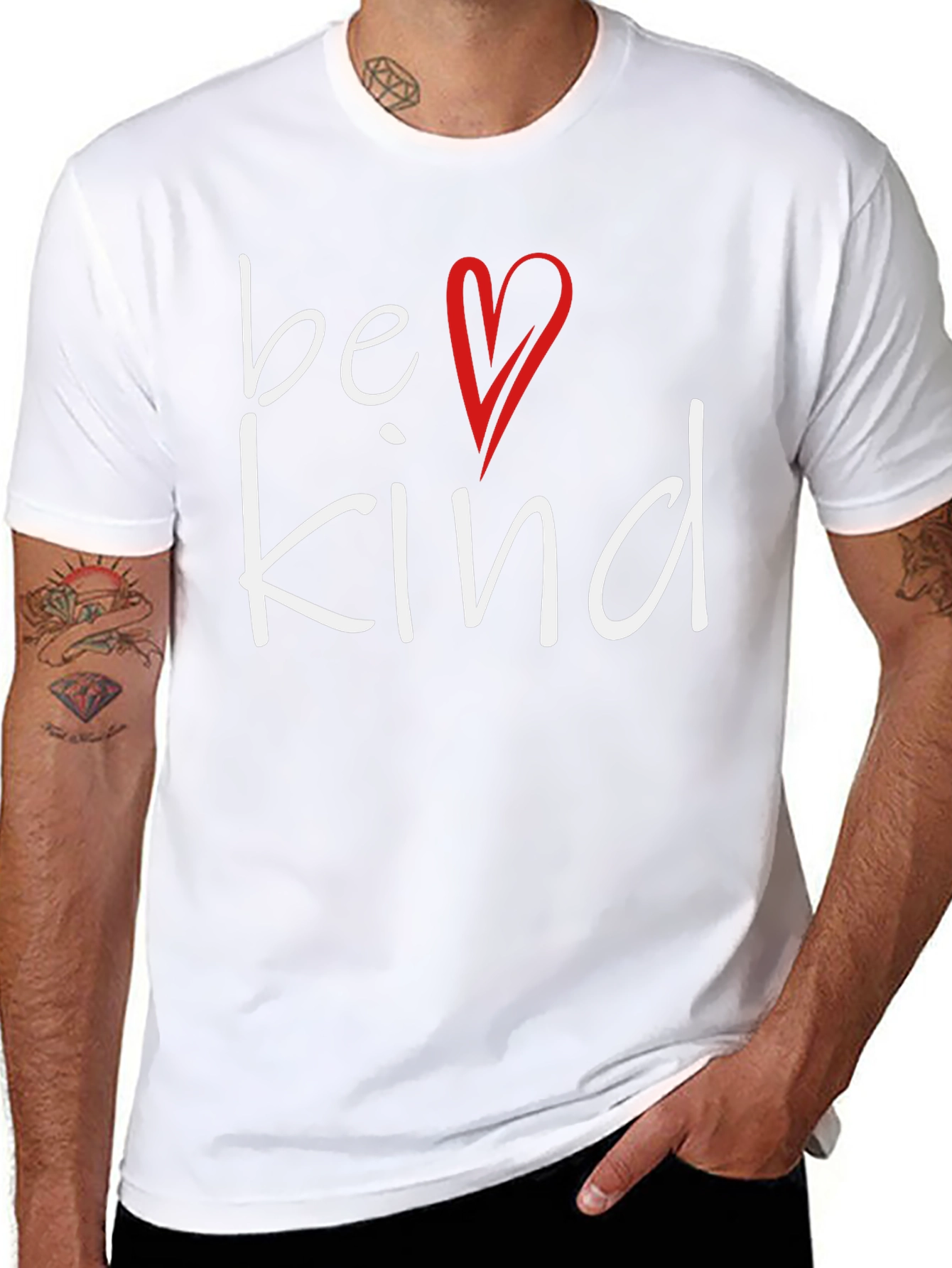 Be Kind T-Shirt: Heart Graphic Soft Cotton Blend