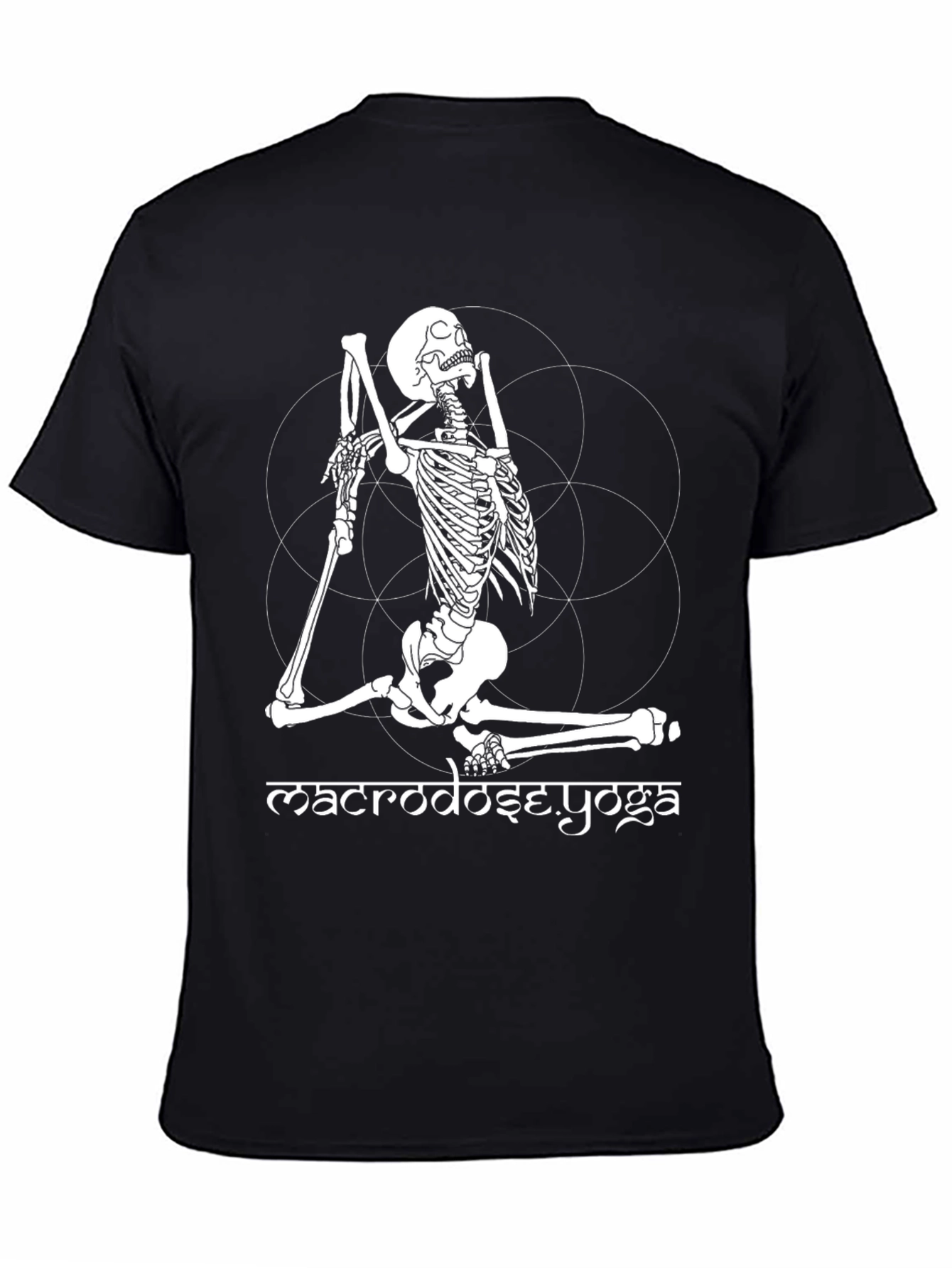 Macro Dose Yoga Skeleton Black T-Shirt