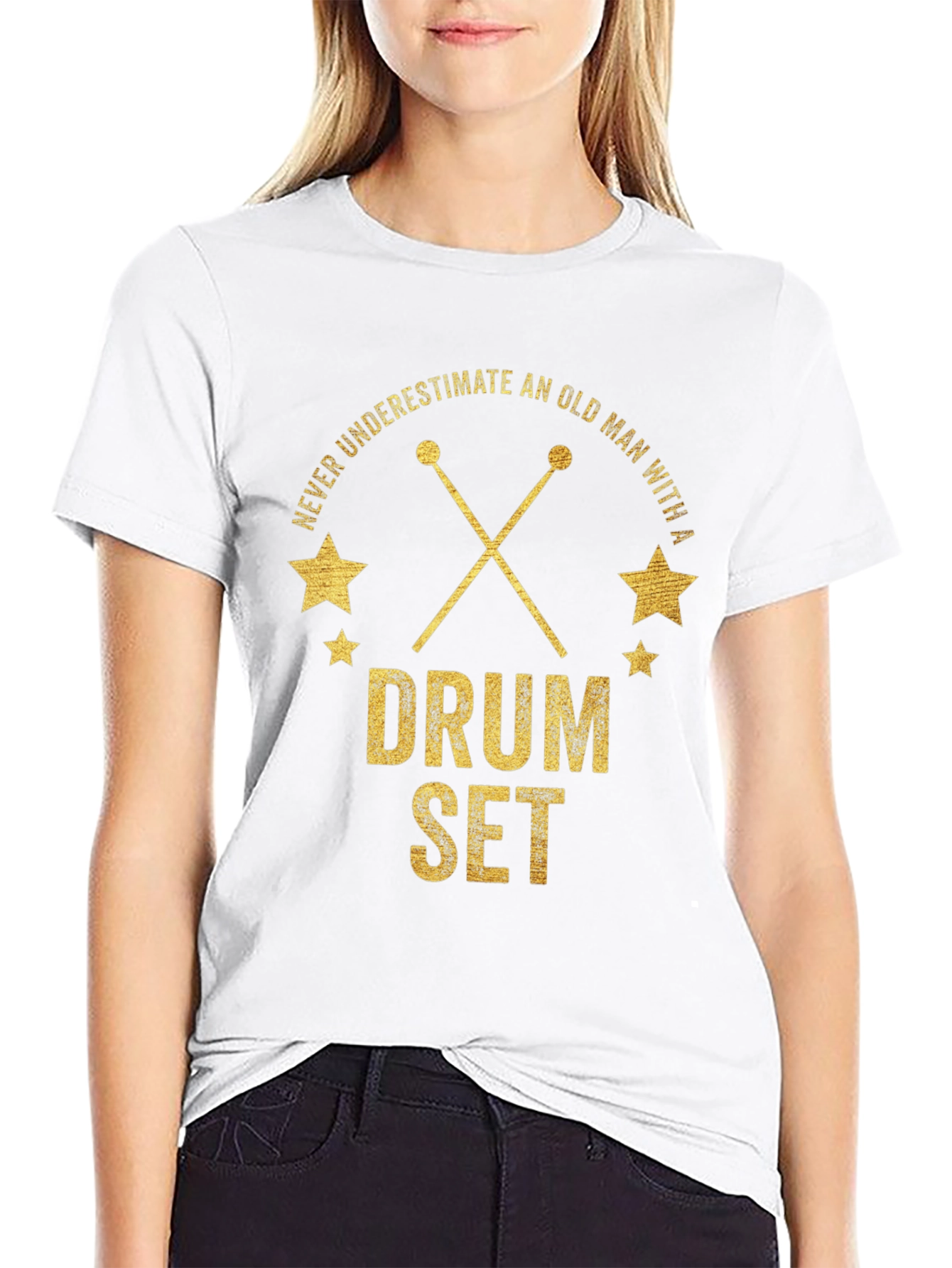 Never Underestimate Old Man Drum Set T-Shirt