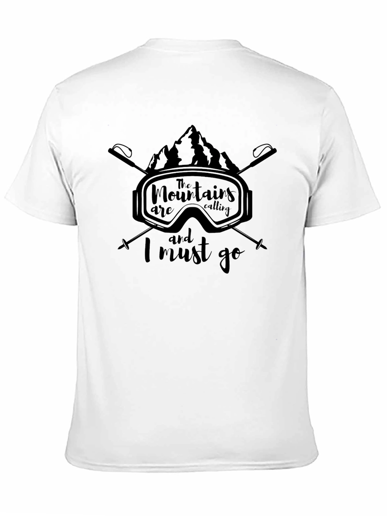 Mountains Are Calling Black Graphic Tee
