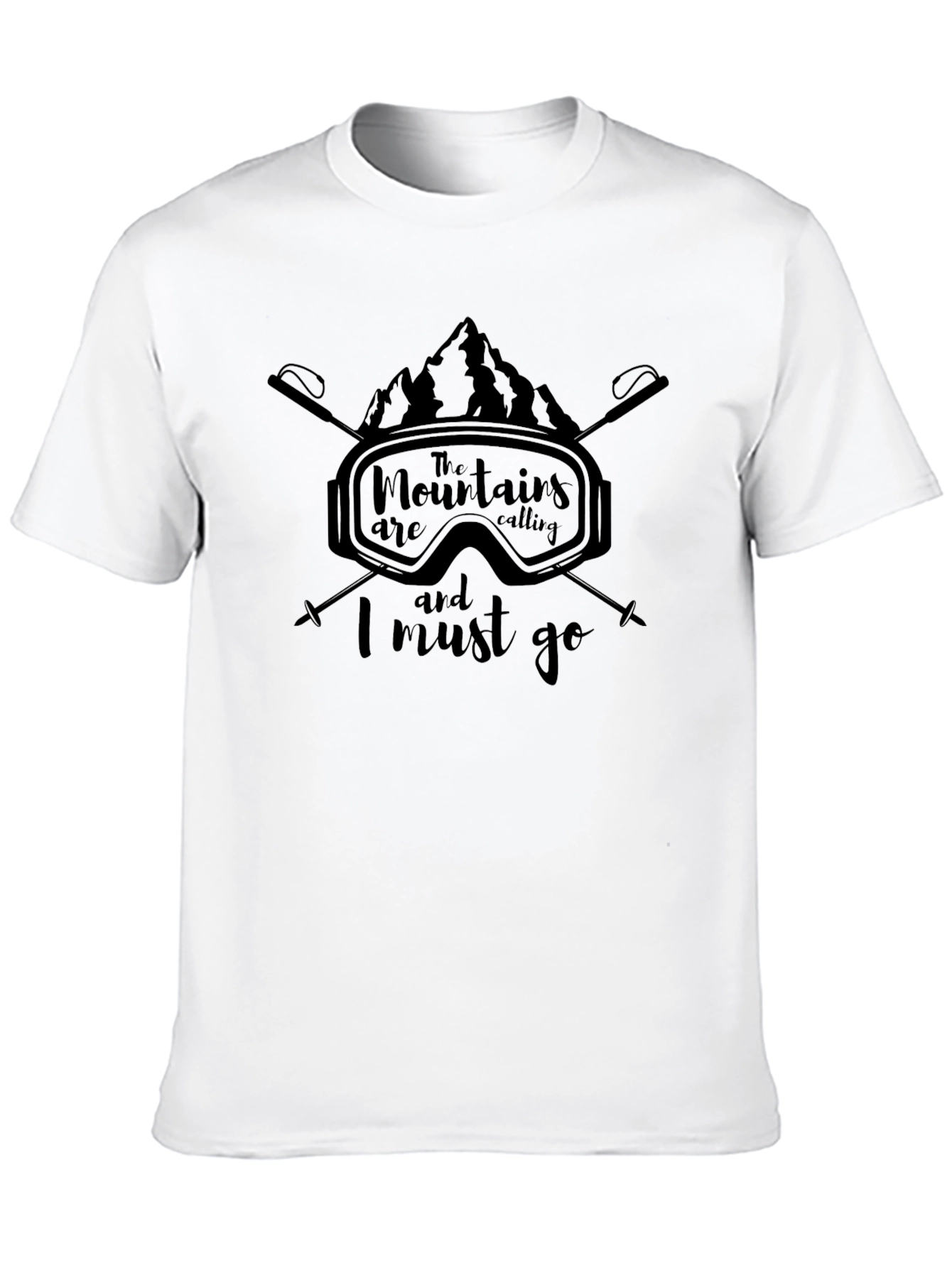 Mountains Are Calling Black Graphic Tee