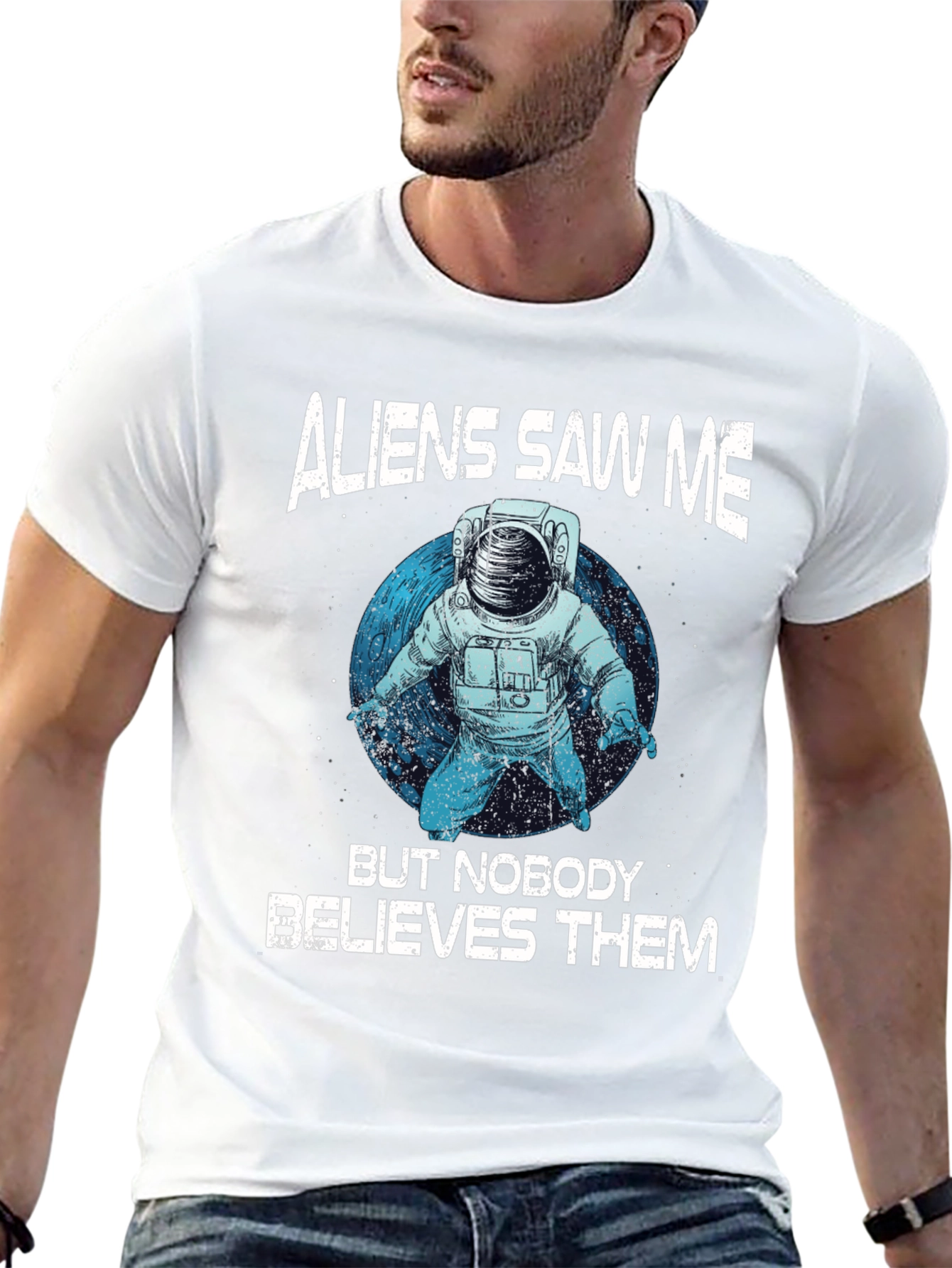 Aliens Saw Me Astronaut Graphic T-Shirt