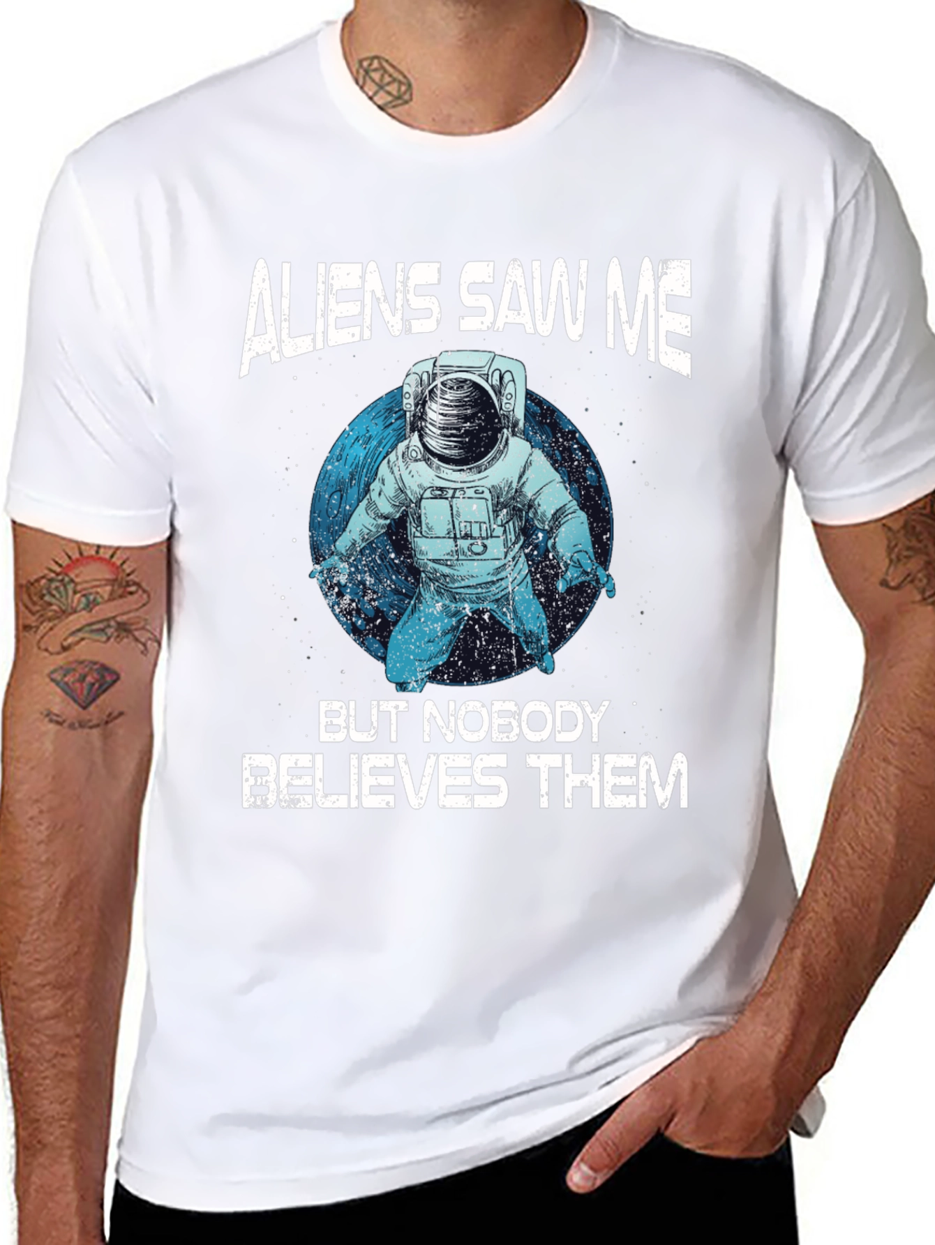 Aliens Saw Me Astronaut Graphic T-Shirt