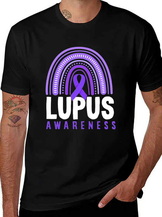 Lupus Awareness T-Shirt Purple Ribbon Rainbow Support