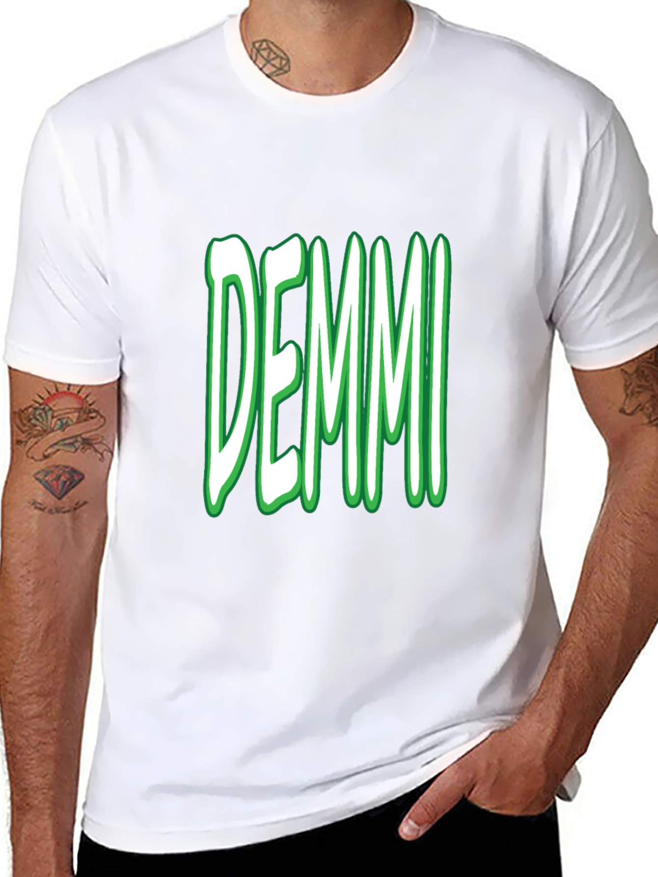Black Graphic Tee with DEMMI Text
