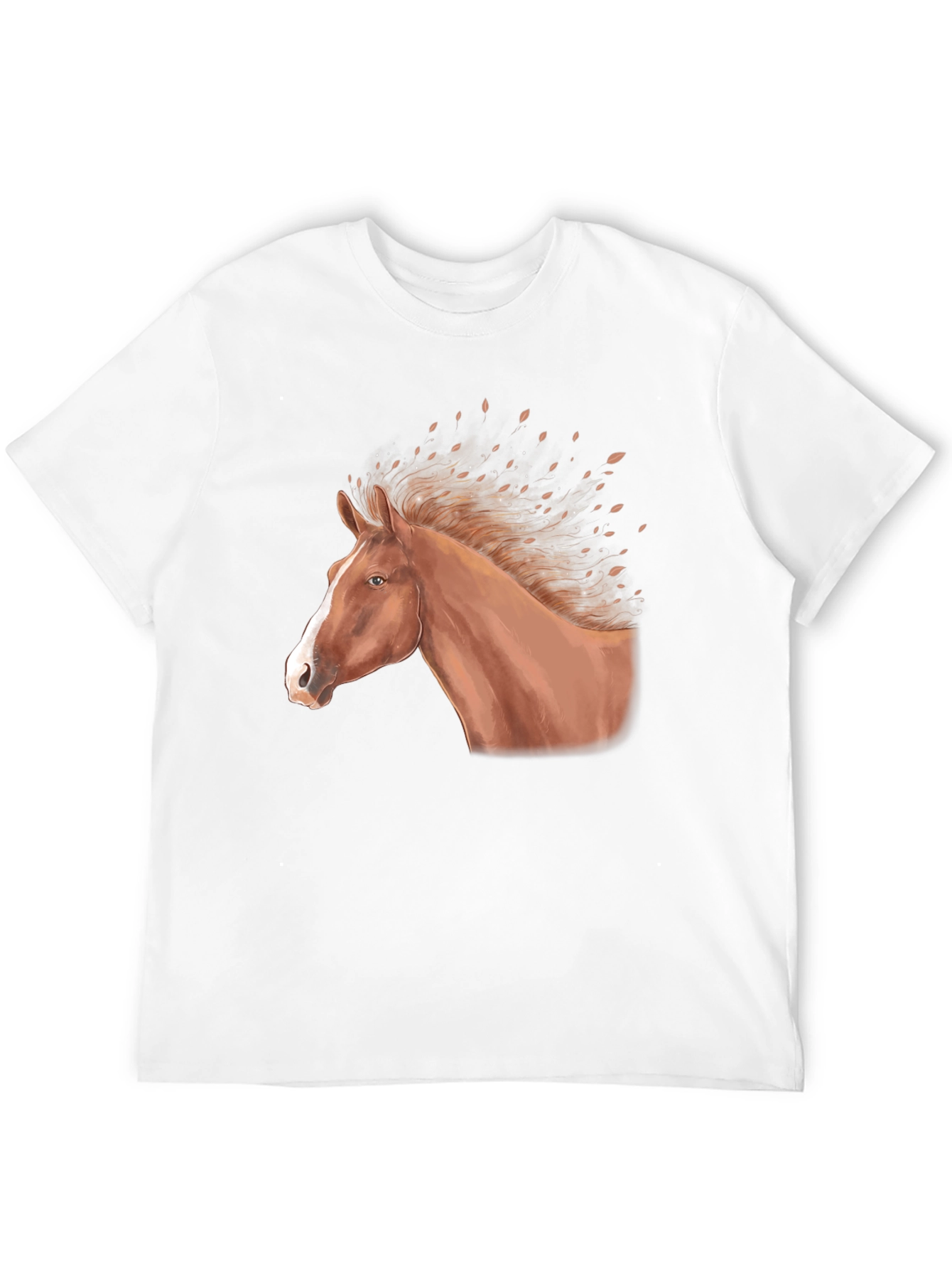 Horse Graphic Tee - Black Cotton Blend T-Shirt