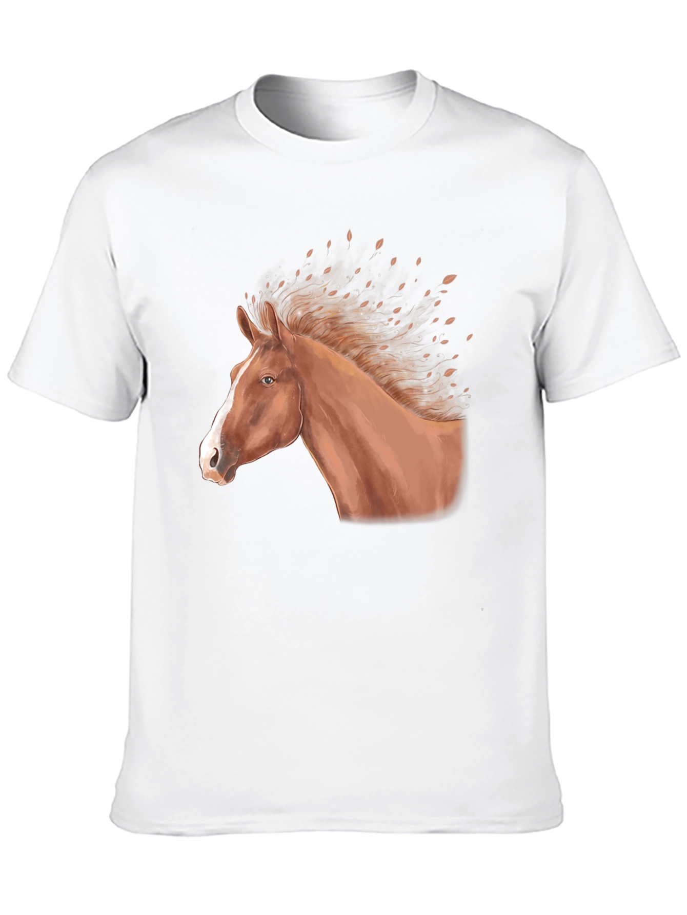 Horse Graphic Tee - Black Cotton Blend T-Shirt
