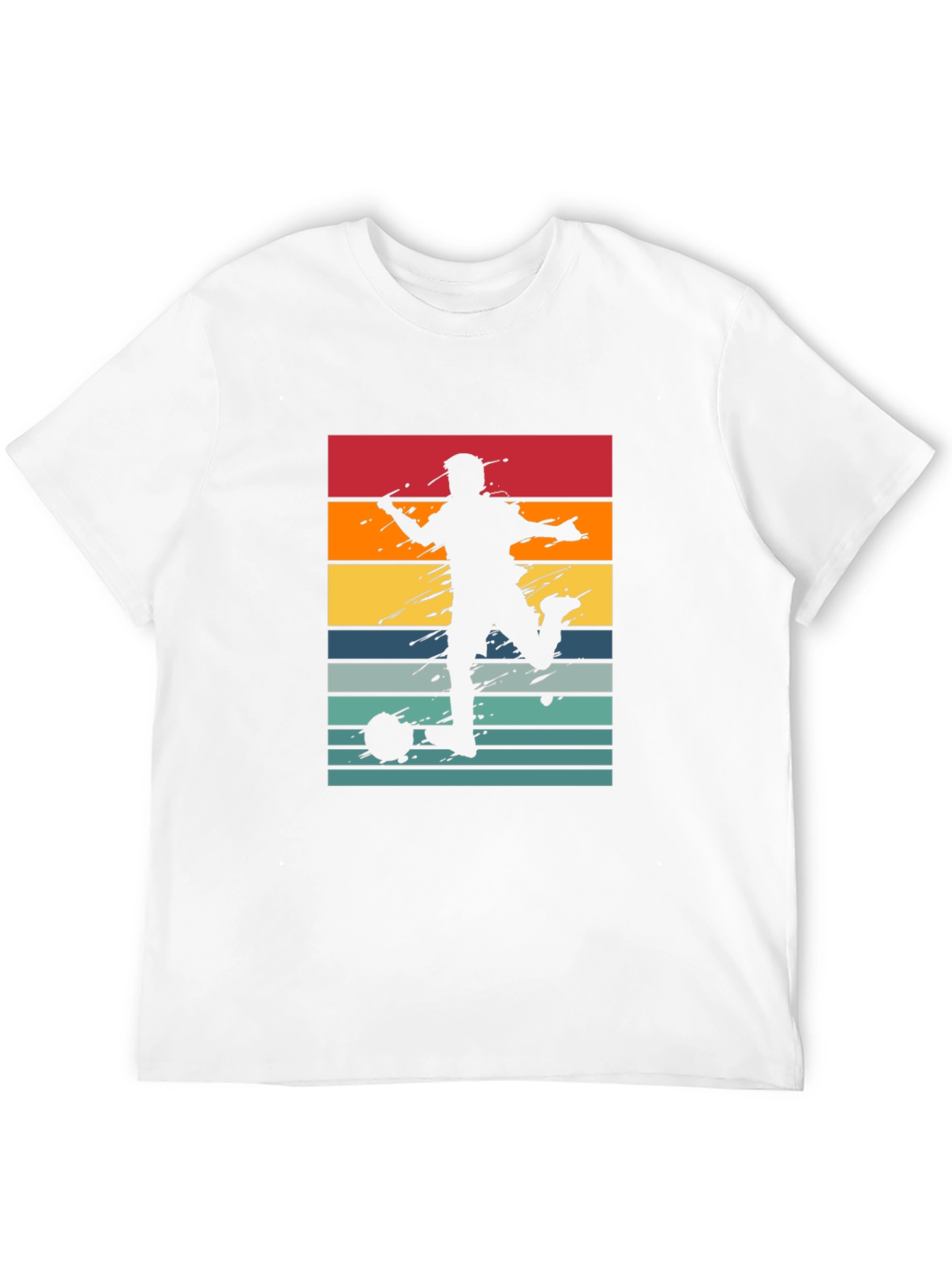 Retro Soccer Player T-Shirt - Black
