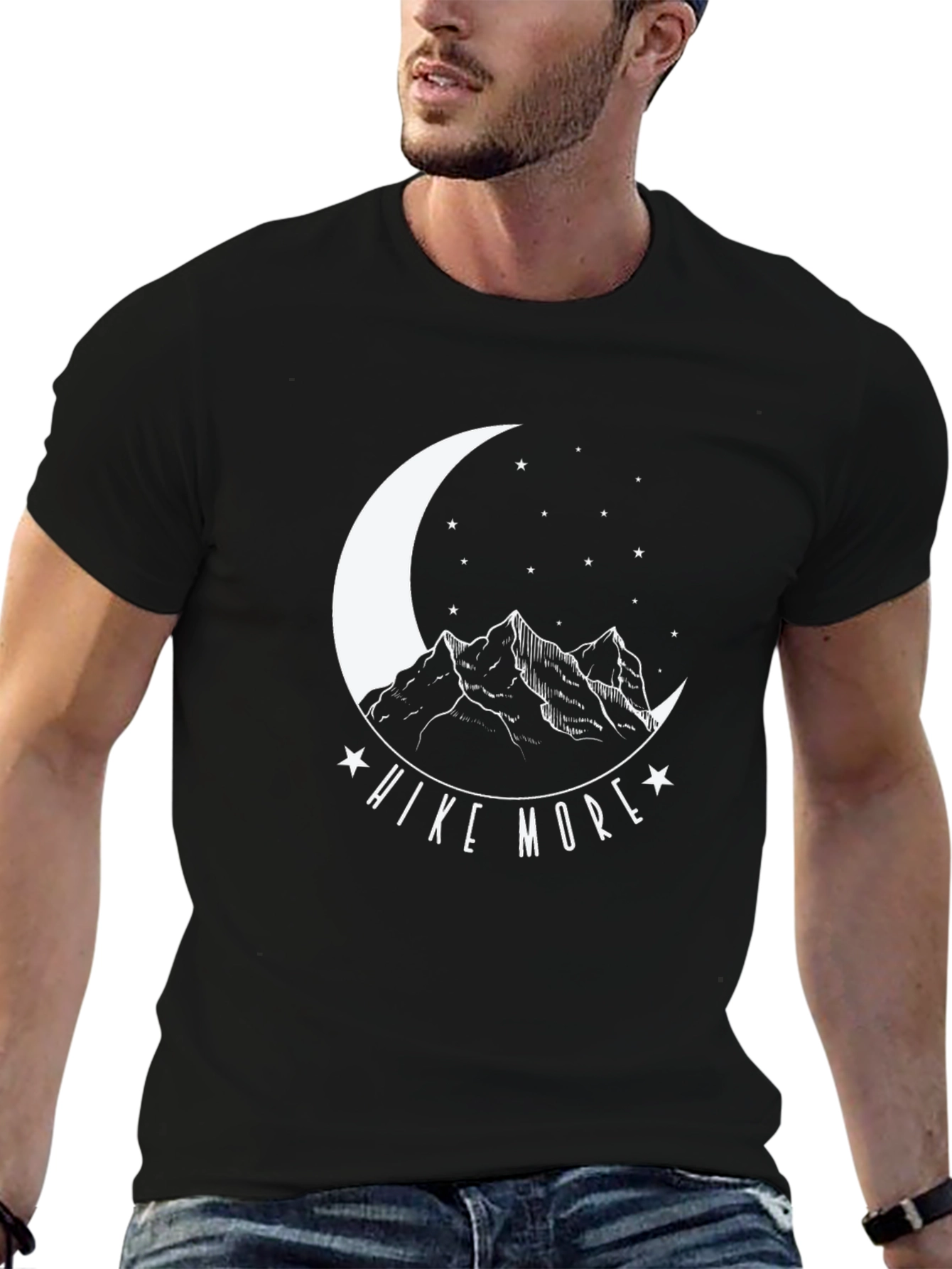 Hike More Black Graphic Tee