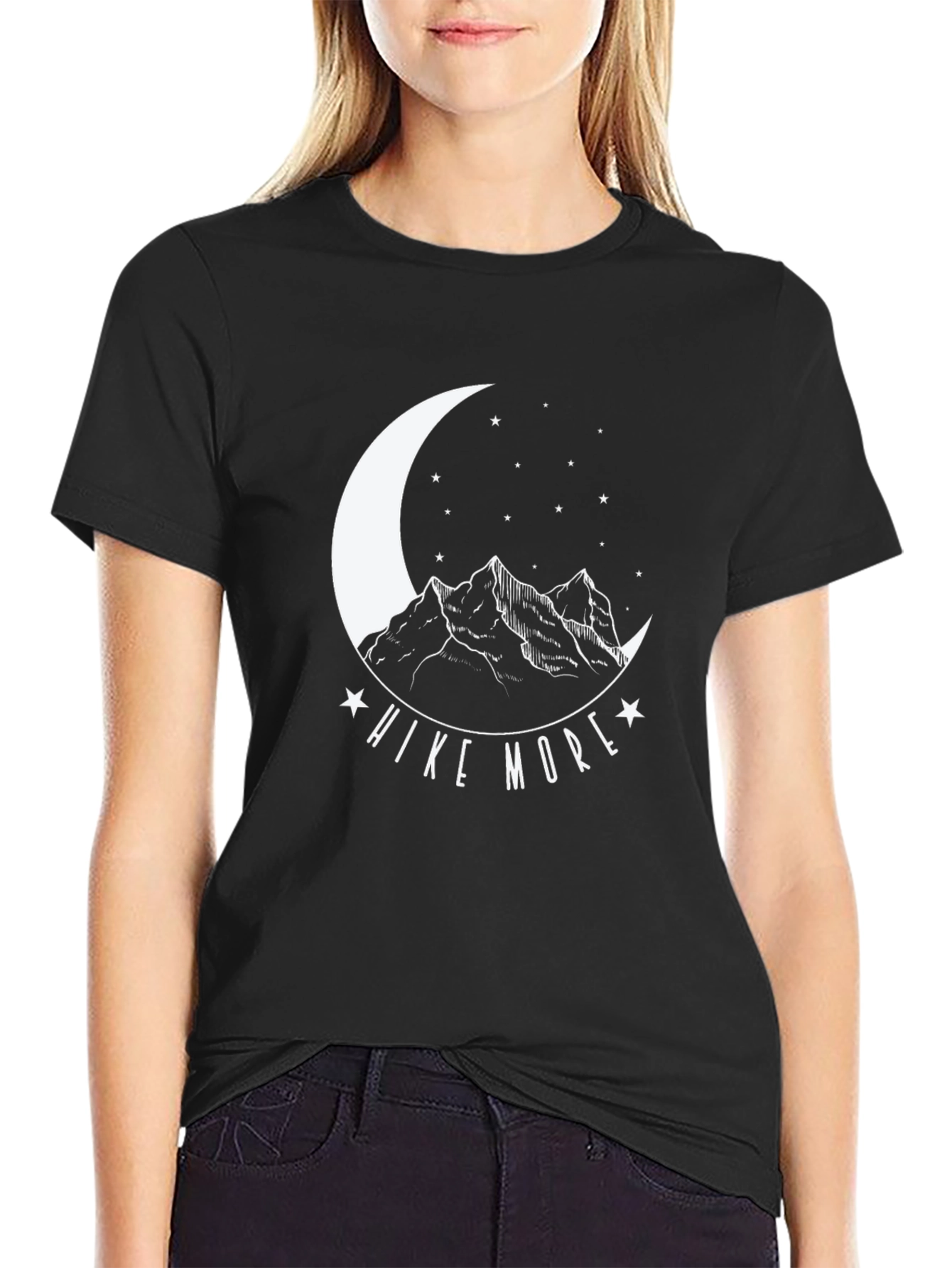 Hike More Black Graphic Tee