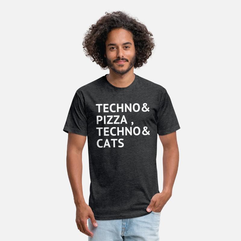 techno pizza techno and cats new t-shirt raver