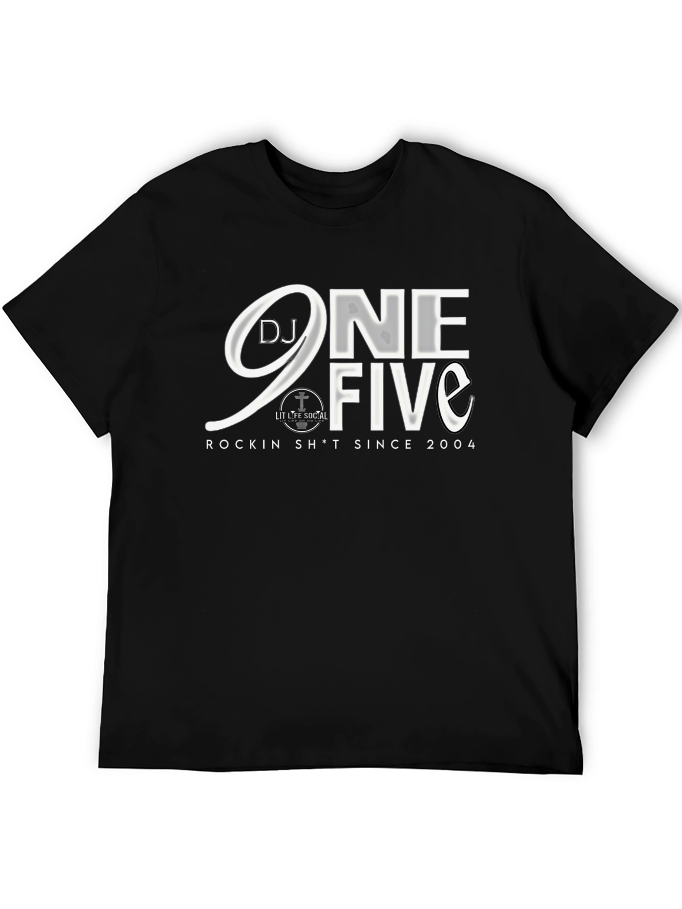 DJ 9ne Five Black Graphic Tee