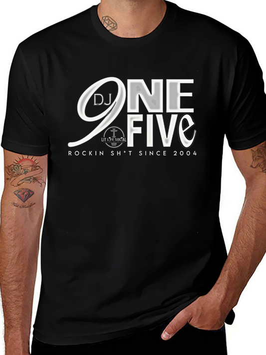 DJ 9ne Five Black Graphic Tee