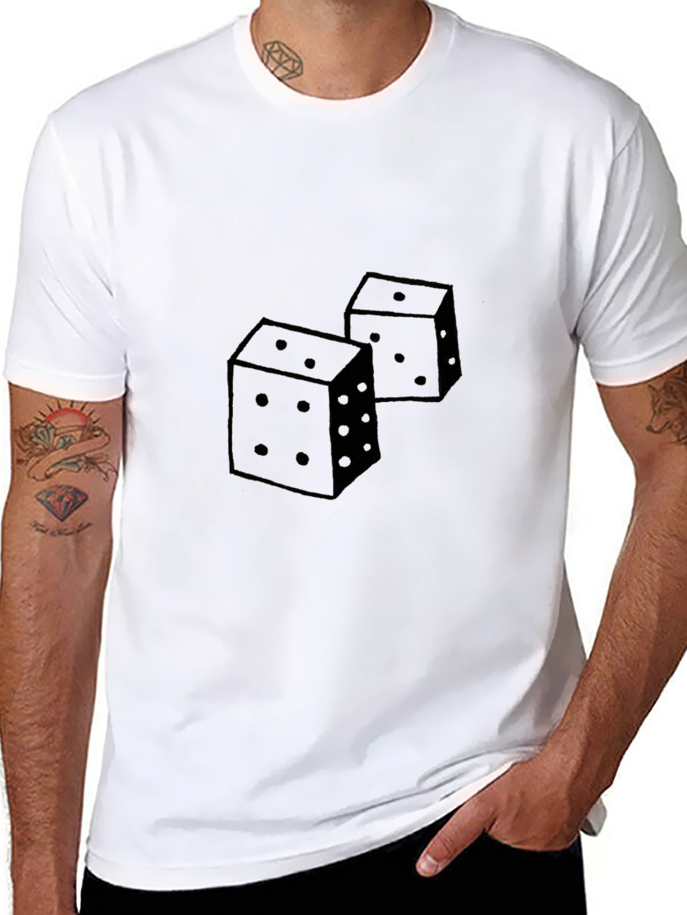 Dice Graphic T-Shirt - Black Casual Tee