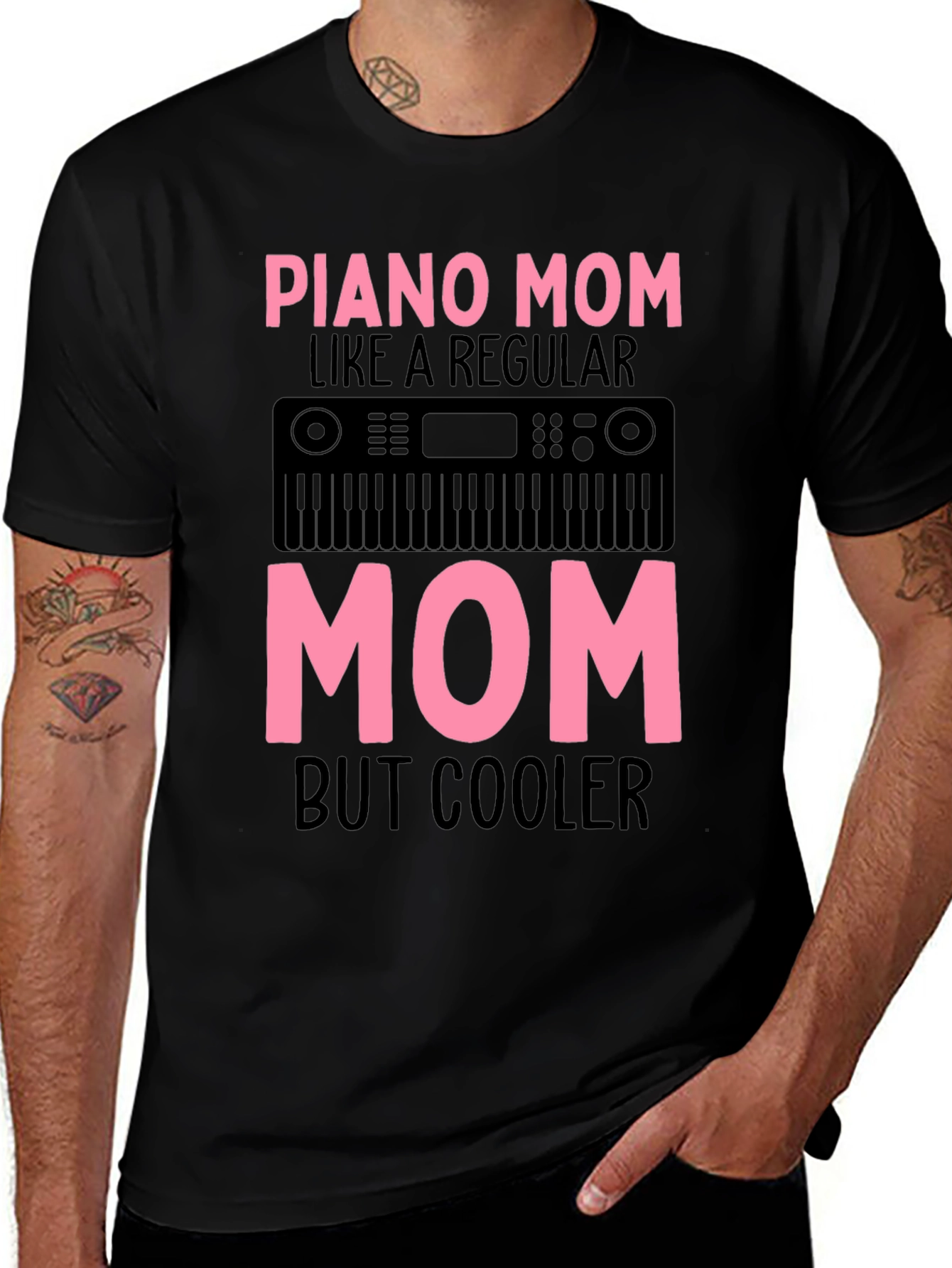 Piano Mom Graphic Tee - Cool Mothers Day Gift