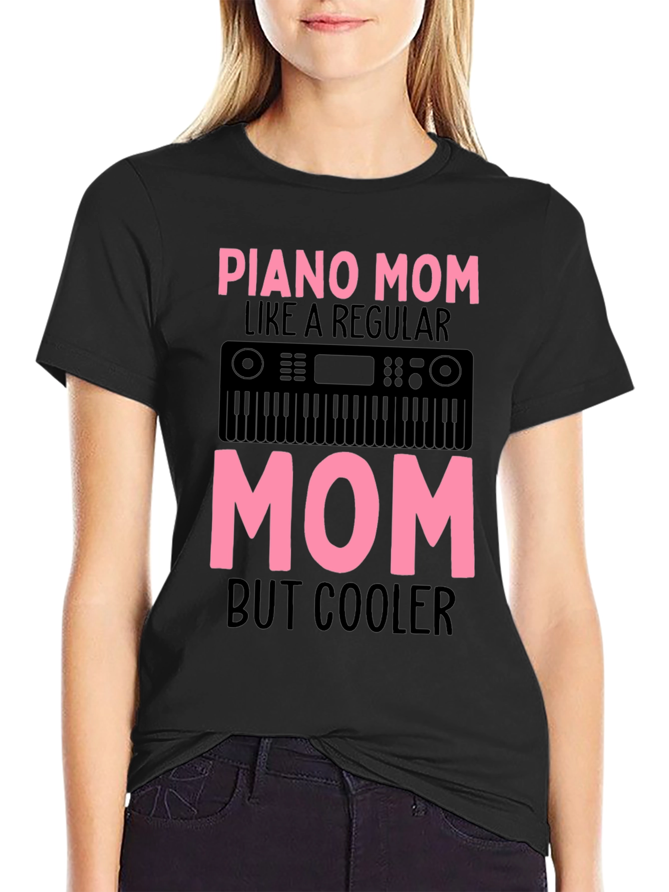 Piano Mom Graphic Tee - Cool Mothers Day Gift