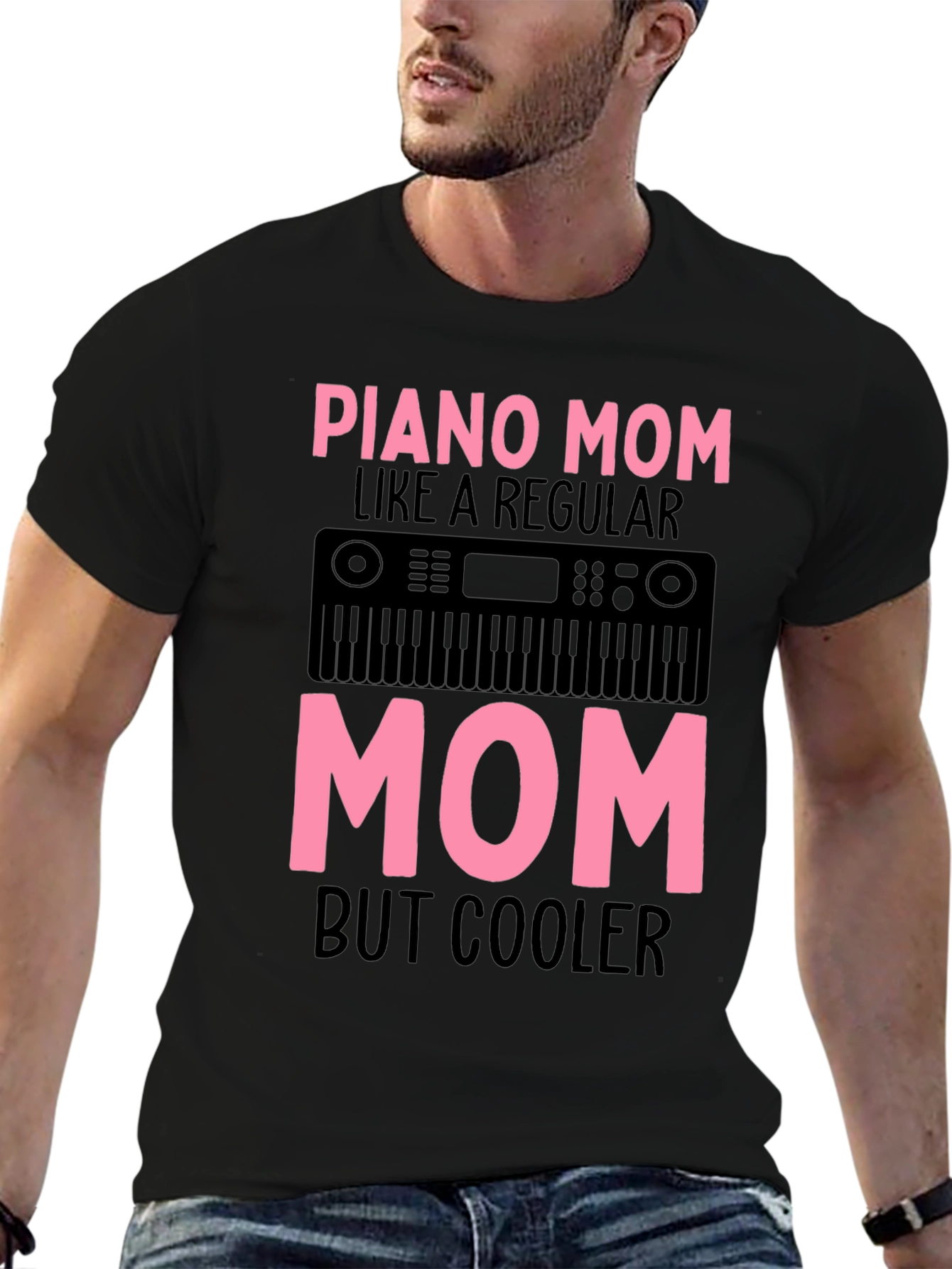 Piano Mom Graphic Tee - Cool Mothers Day Gift