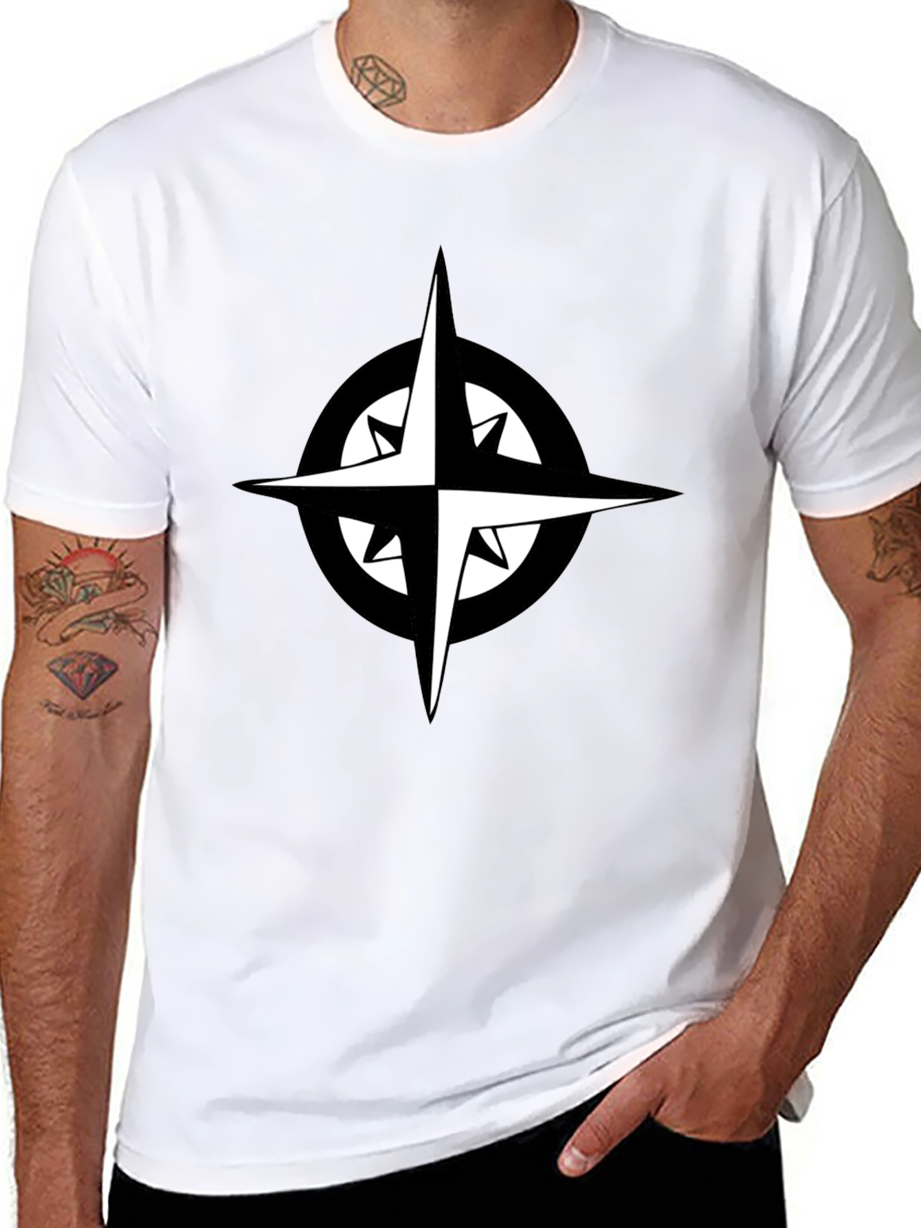 Compass Graphic Black T-Shirt