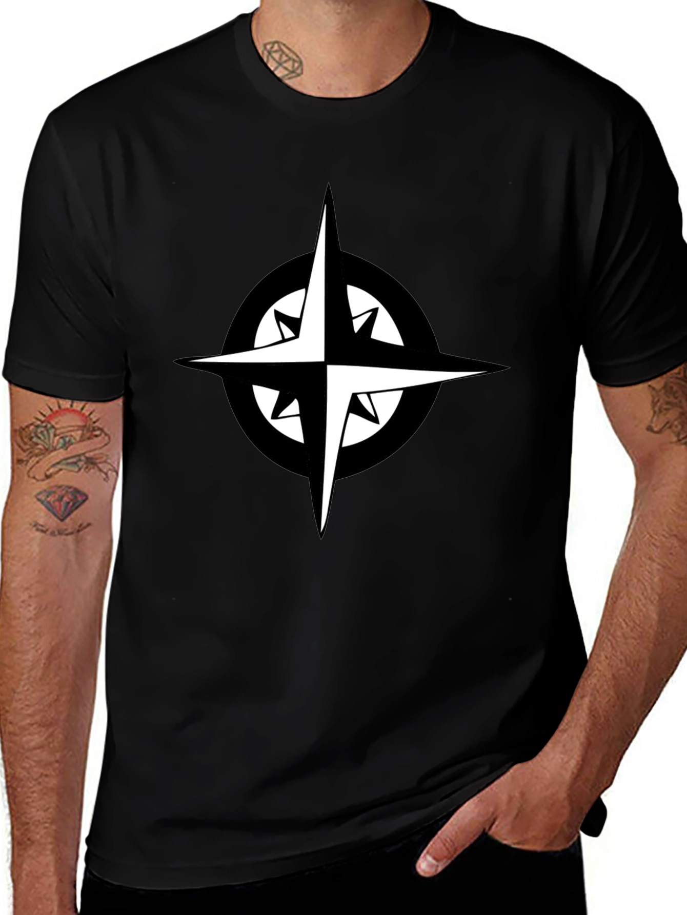 Compass Graphic Black T-Shirt