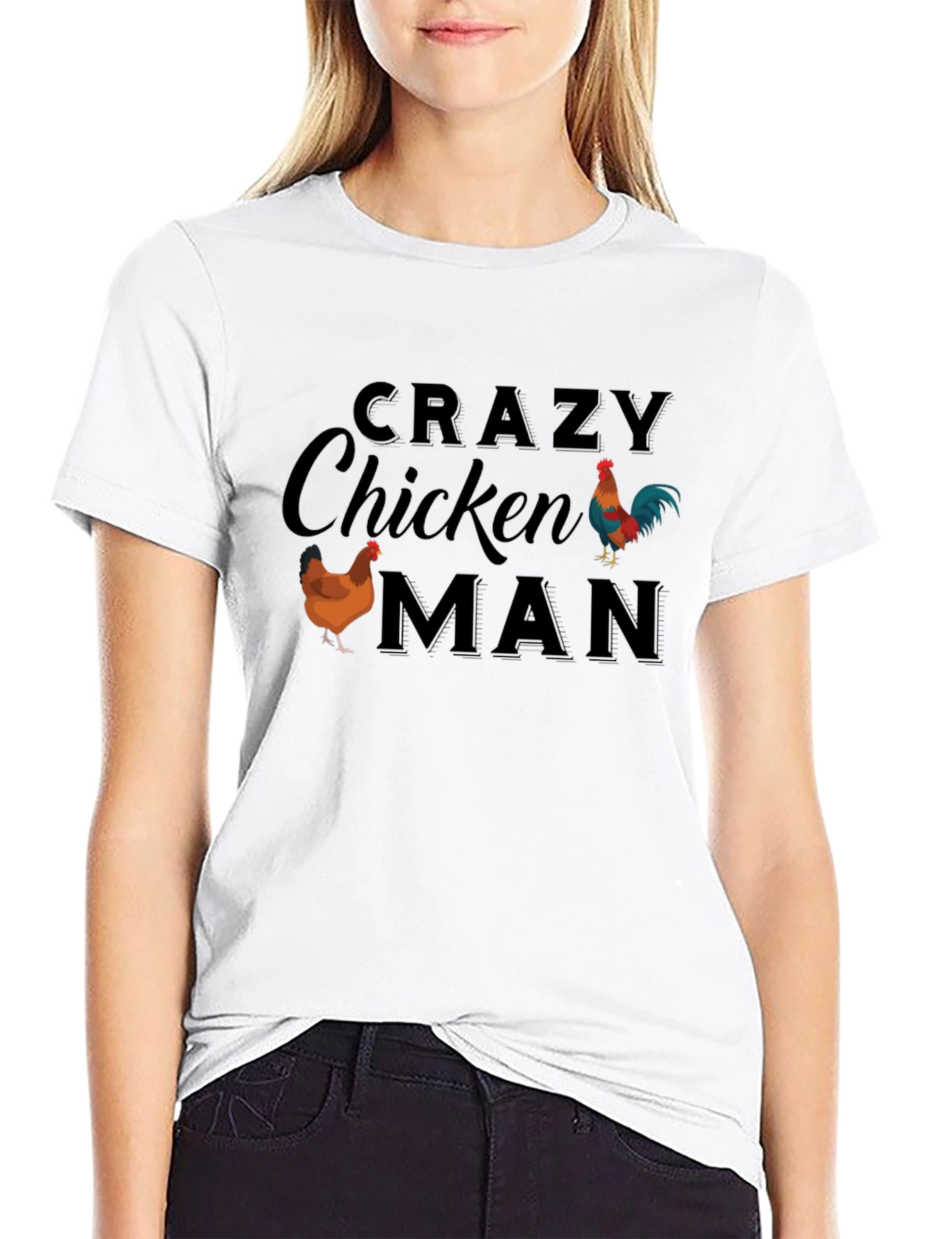 Crazy Chicken Man T-Shirt - Novelty Humor Tee