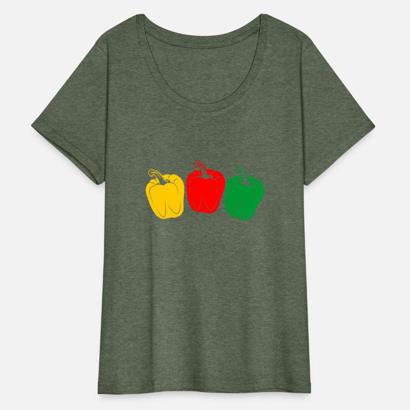 Three colors of peppers